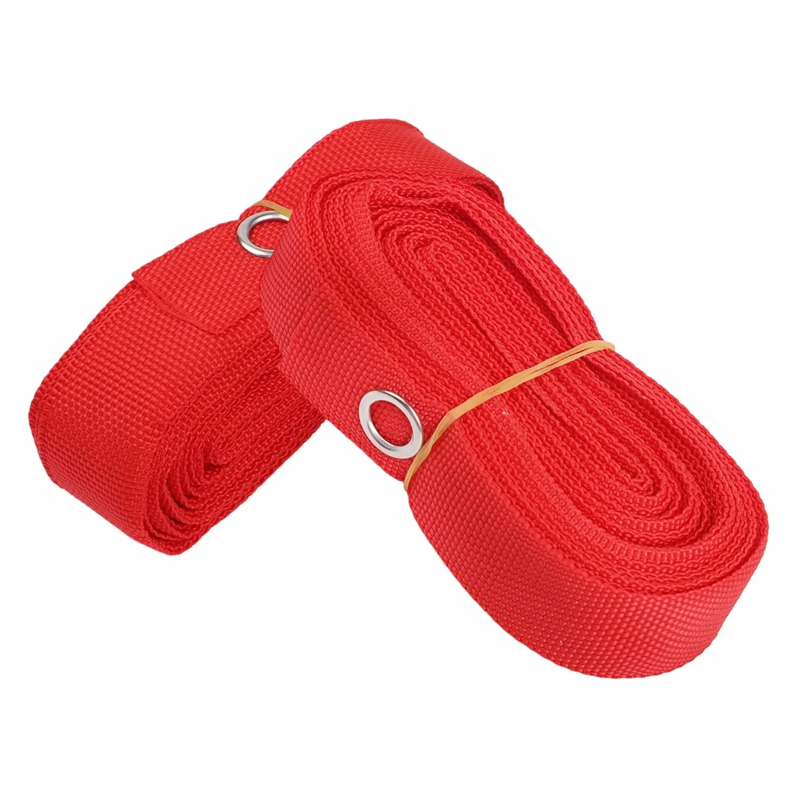 Lot 6 bandes délimitation terrain nylon 8x16 m piquets cordes rouges 2,5 cm large jeux plein air