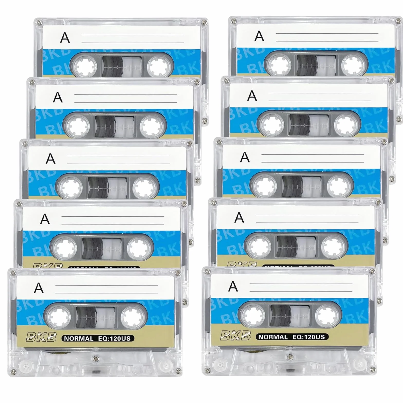Cassettes audio vides 90 min, lot de 10, faible bruit pour enregistrements