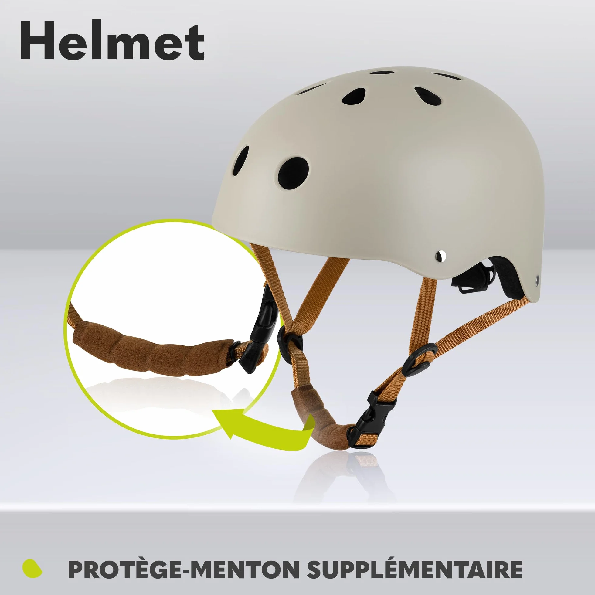 LIONELO Casque Protecteur de Vélo Enfants Réglable 50-56 cm Protège-Menton Certifié Intertek Taille S