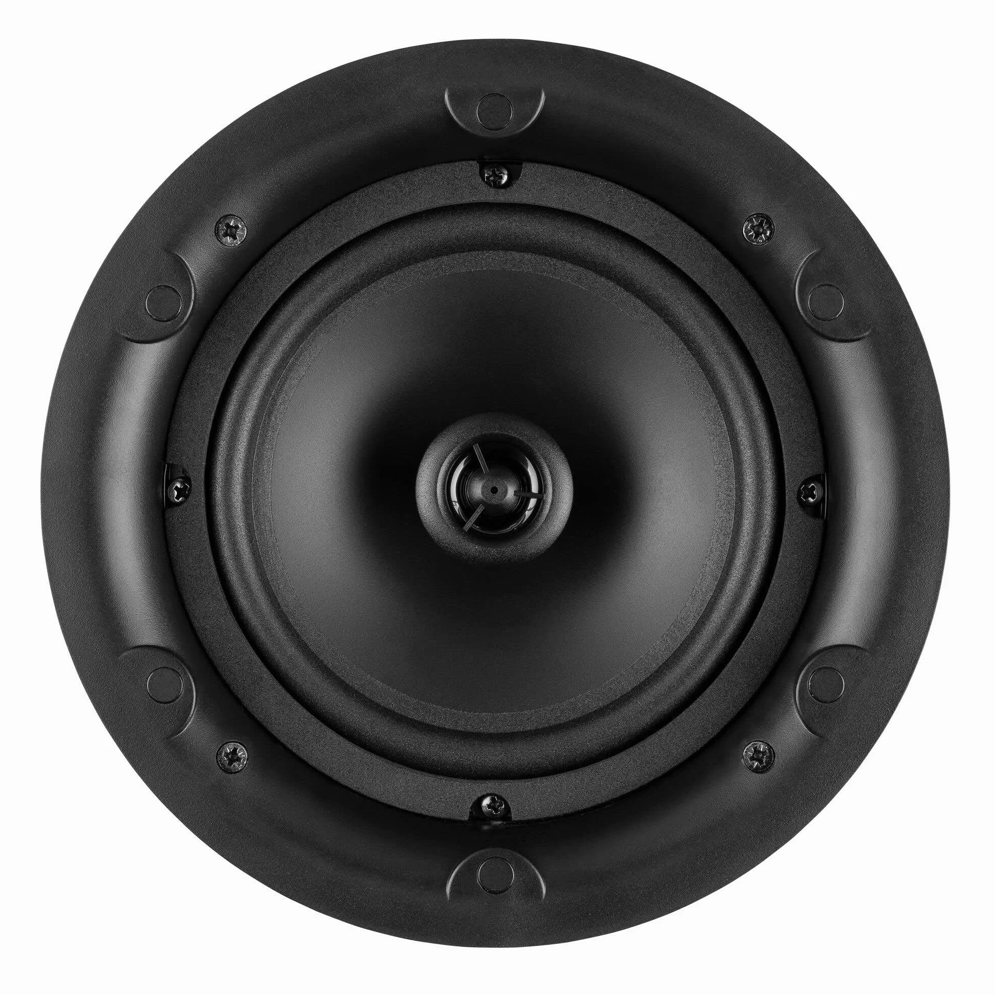 Power Dynamics Powerline B50BSet Amplificateur Mural Stéréo 2x25W Noir avec 2 Enceintes de Plafond 6,5" Blanches, Installation Discrète, Idéale Maison et Pro