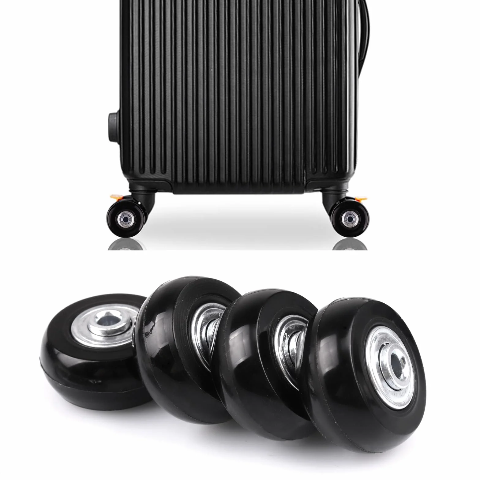 Roues de rechange pour valise 40 mm x 18 mm roulettes pivotantes en caoutchouc 608zz lot de 4