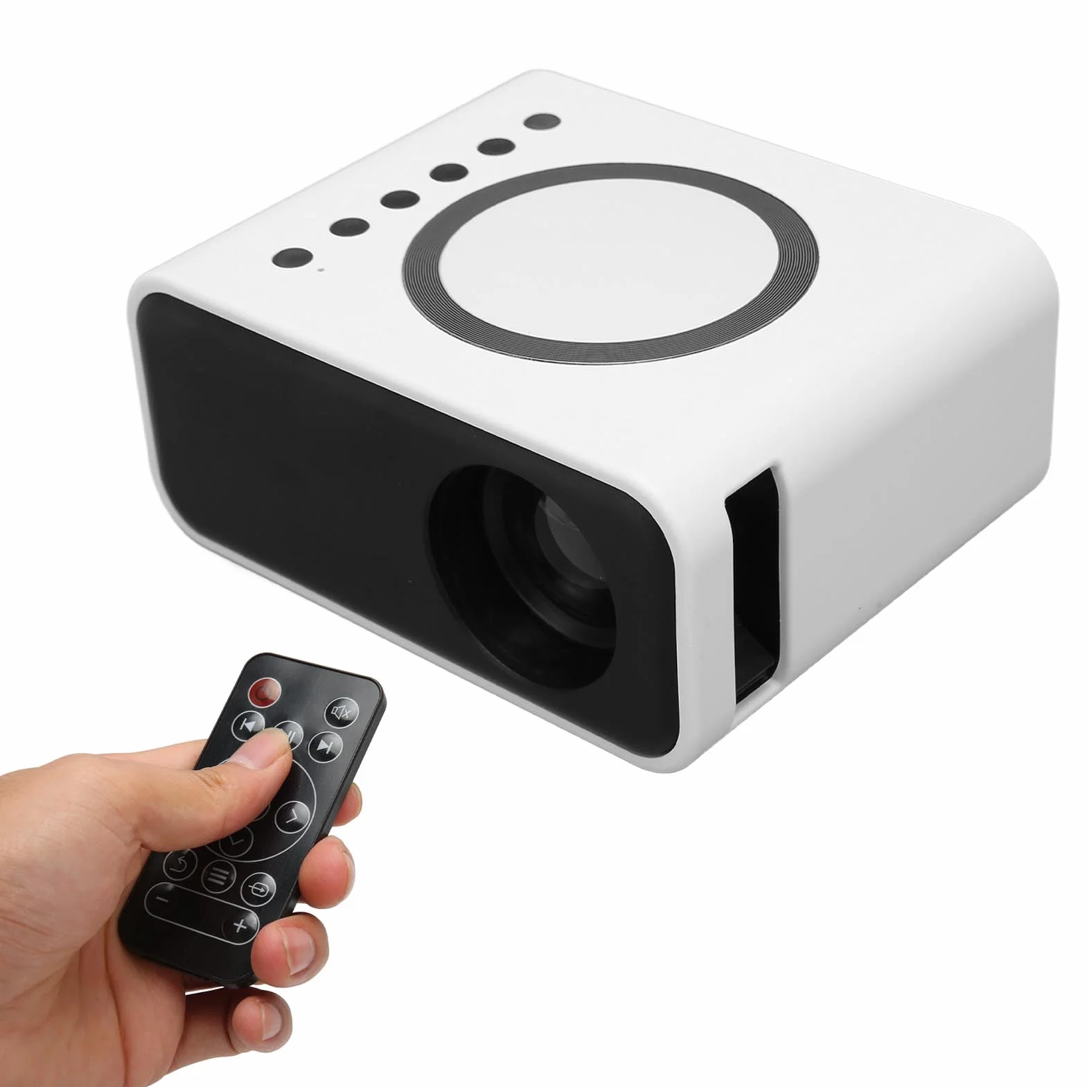 banapoy Mini Projecteur LED Full HD 1080P Portable WiFi Vidéoprojecteur pour téléphone et Ordinateur Blanc