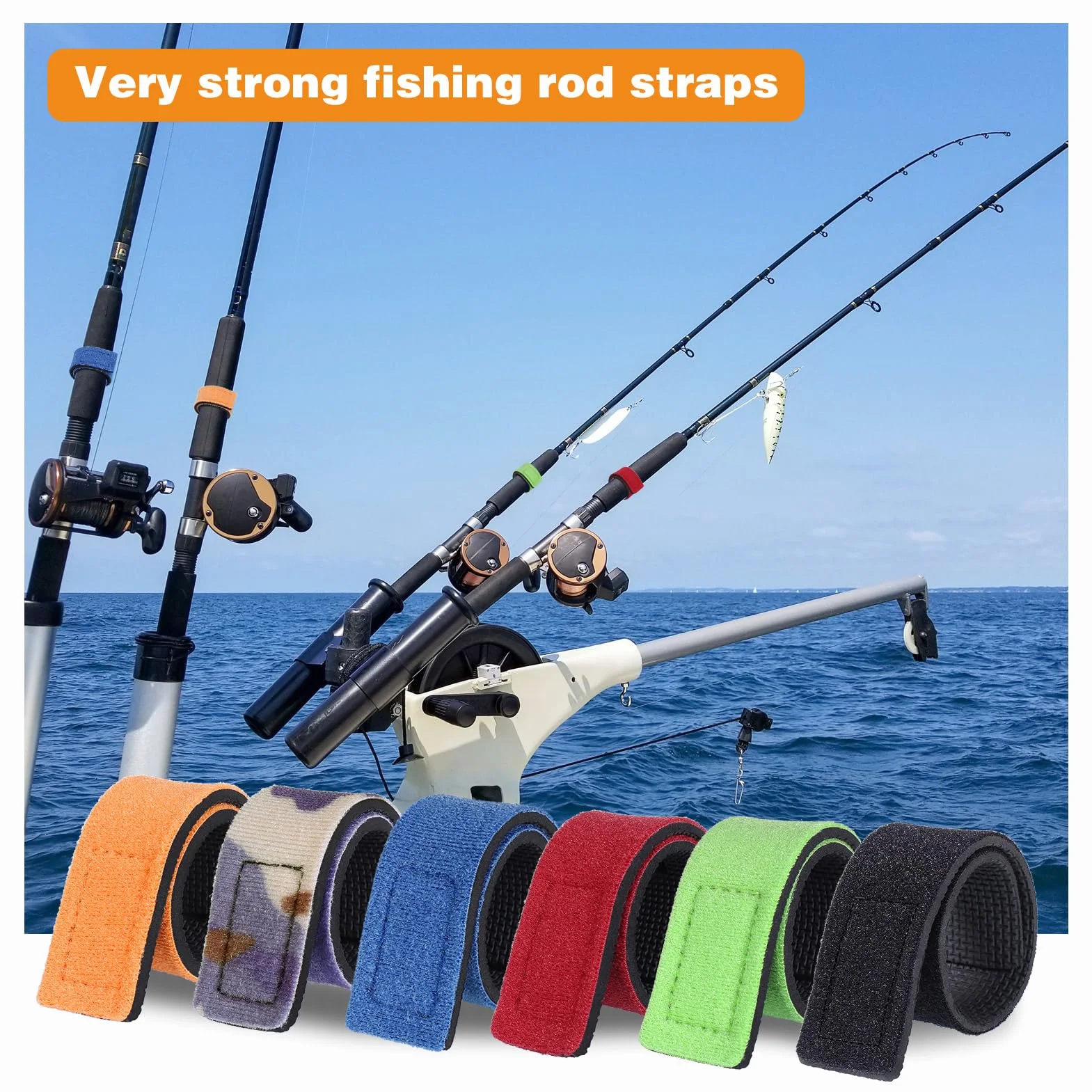 Sangles pour Cannes à Pêche Ajustables 12Pièces 30cm Accessoire Fixation