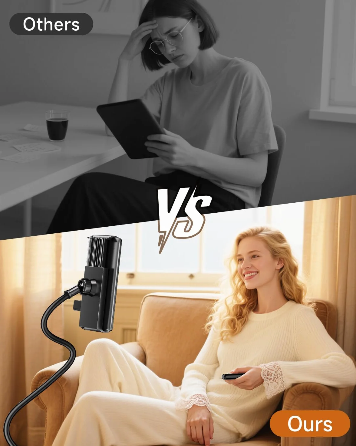 Support Kindle avec tourne-page à distance, support de lecture pour lit, bureau avec clic, pour Kindle Paperwhite, Oasis, iPad, iPhone et plus encore, tourne-page noir