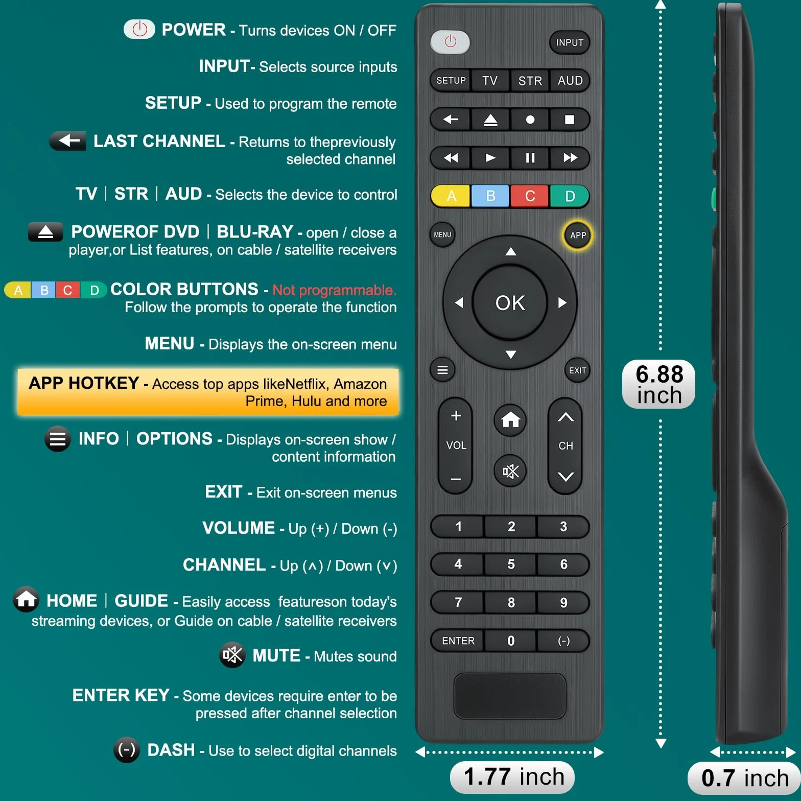 Télécommande-Universelle-TV pour Samsung, LG, Sony, Hisense, TCL, RCA, Toshiba, Panasonic, Sharp, Philips, Haier, Hitachi, JVC TV