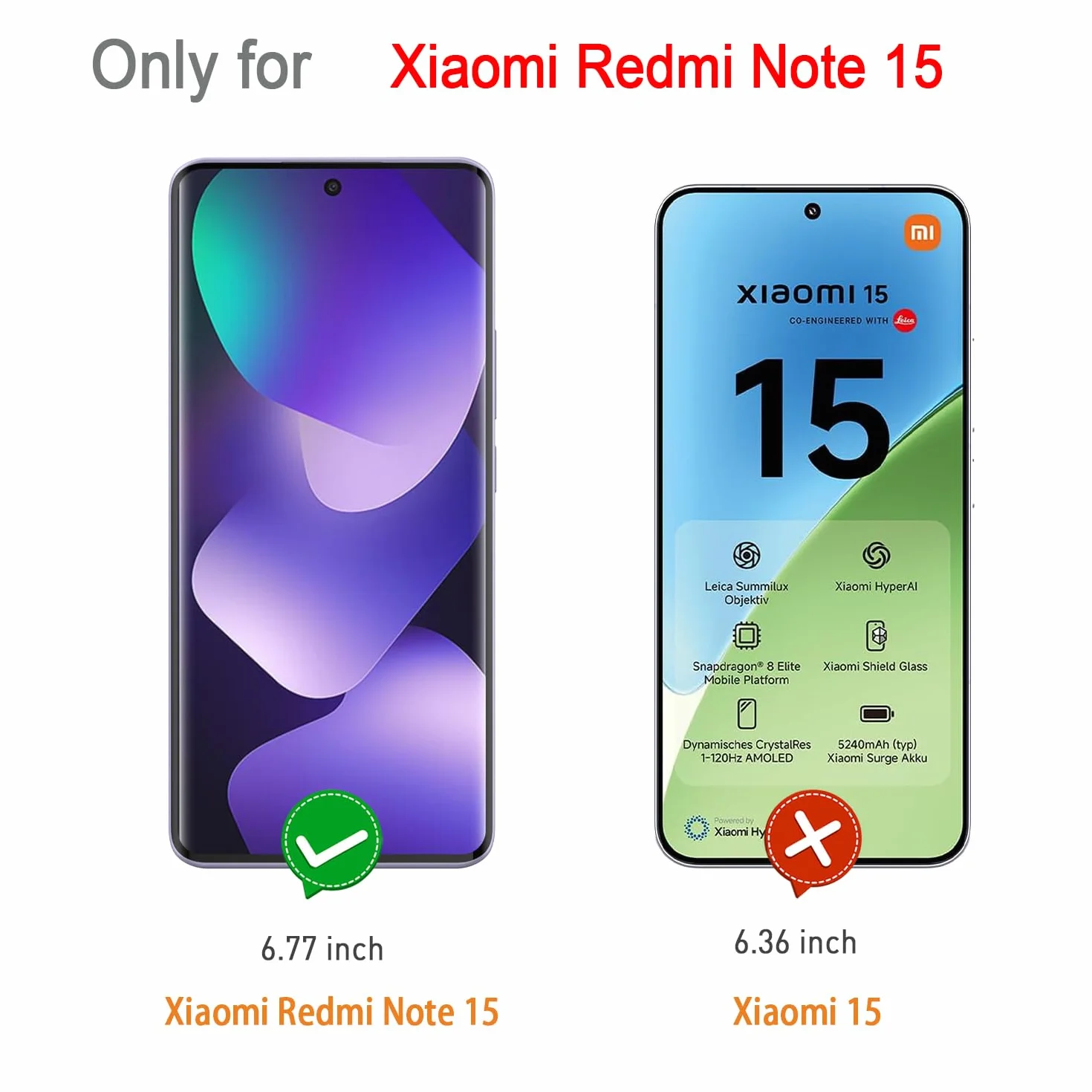 WFTE [Lot de 2 Verre Trempé pour Xiaomi Redmi Note 15 5G/4G, 3D Couverture Complète Film de Protection D'écran avec Haute Transparence à 99%, Anti-trace Protecteur avec Dureté 9H Glass (Noir)
