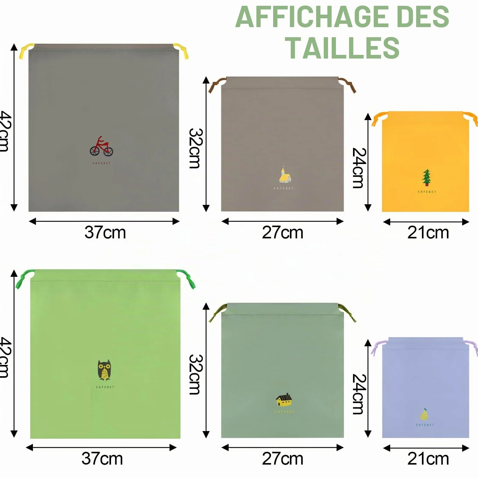 Annhao Sac Imperméable avec Cordon 10 Pcs Sac à Cordon Sport Gym Organisateur de Bagages Imperméable