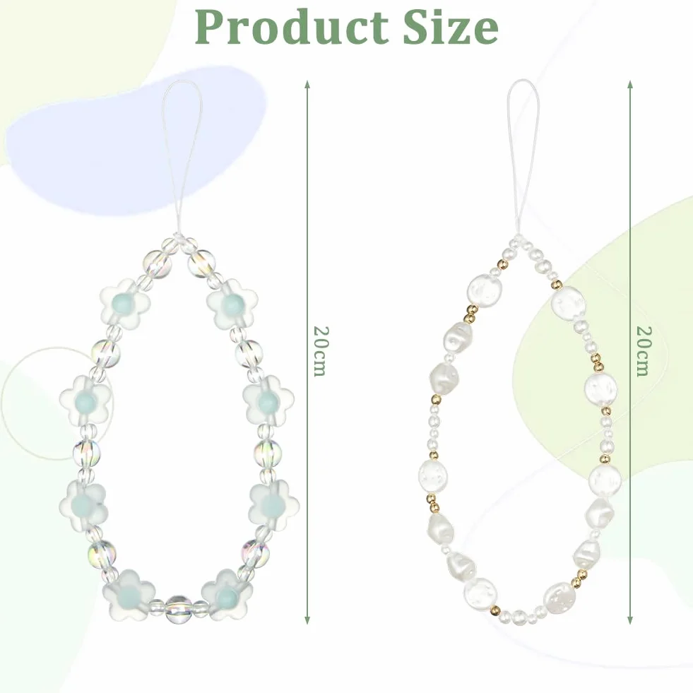 OFFCUP Dragonne Téléphone Portable 4PCS Chaîne Bracelet Anti-Perte Cristal Naturel Perles