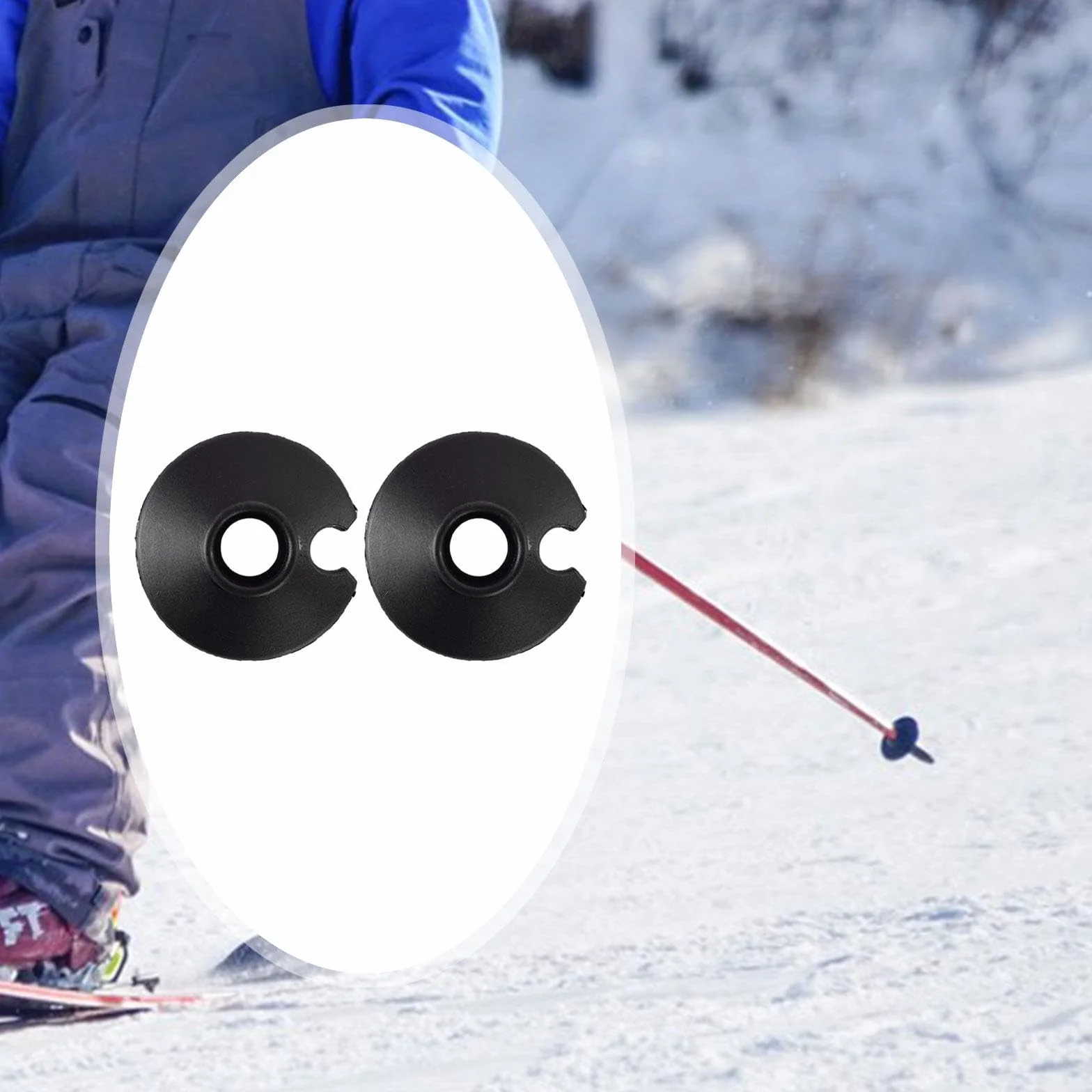 Paniers de Remplacement pour Bâtons de Ski, Rondelles de Neige en ABS Résistant au Froid, Accessoires de Pointe pour Extérieur, Noir