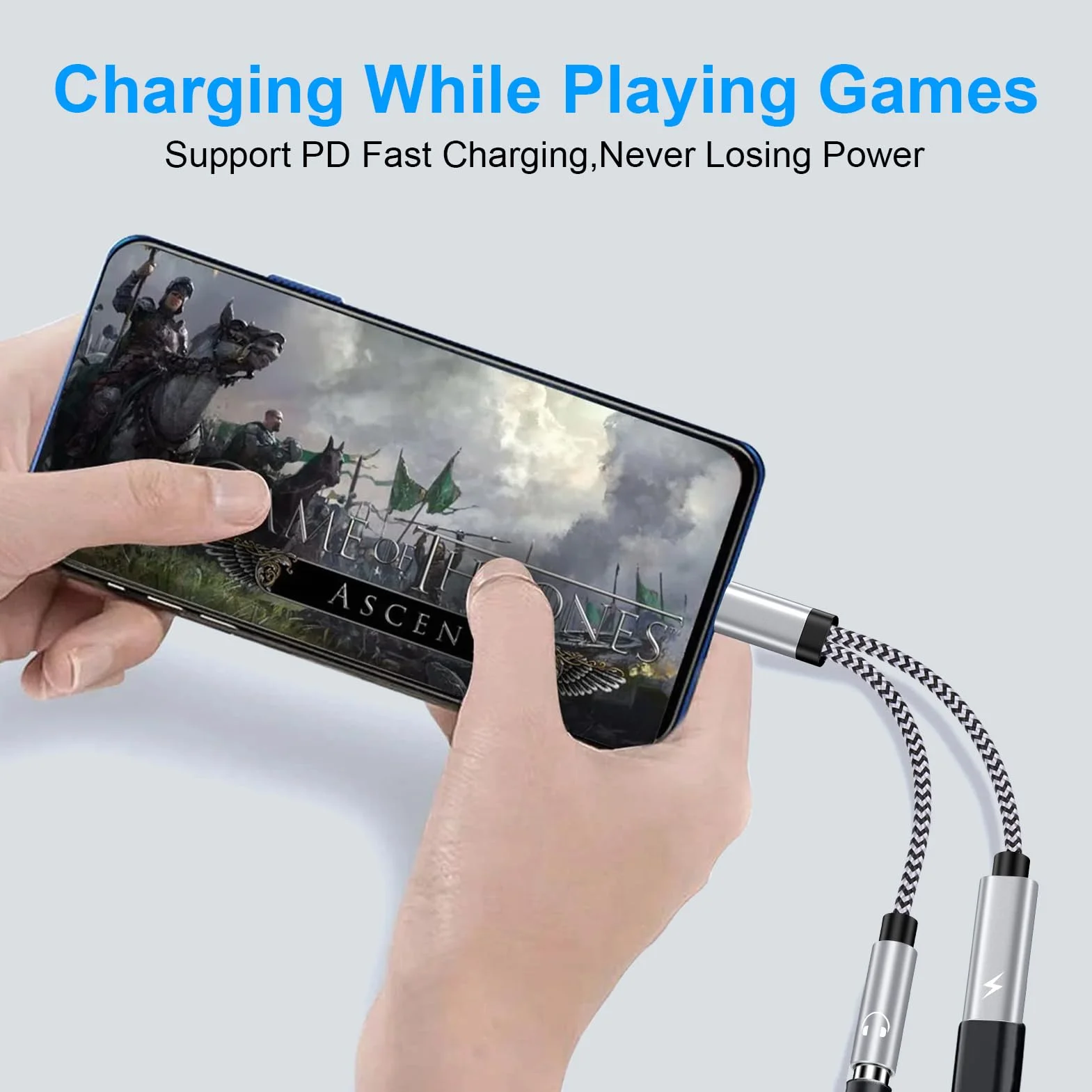 Adaptateur USB C Jack 3,5mm 2 en 1 pour iPhone 17 Pro Max Samsung Galaxy S26 S25 Xiaomi Google Pixel