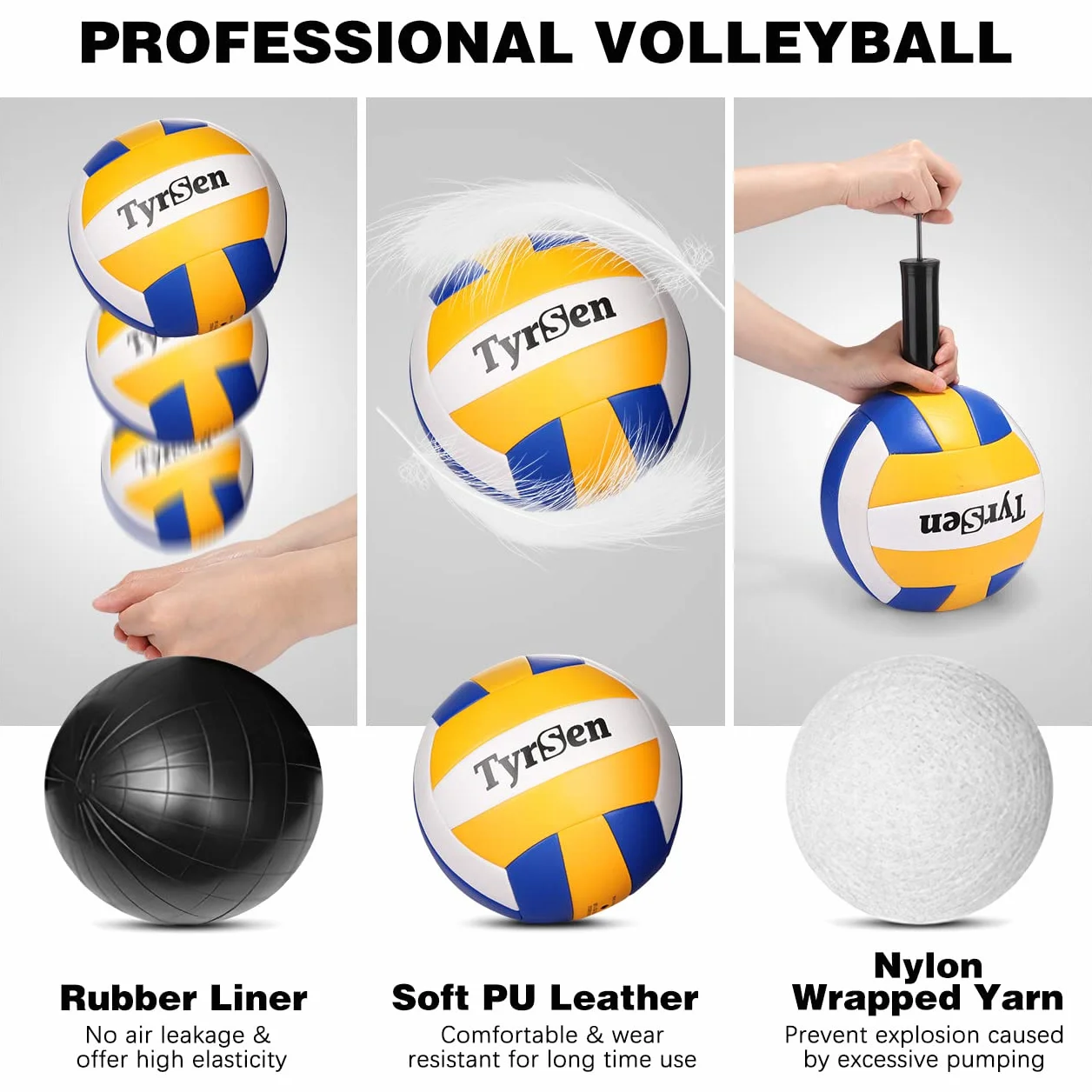Ensemble Volleyball Badminton Jardin Filet Portable Tout-en-Un avec 4 Raquettes Volants Sac