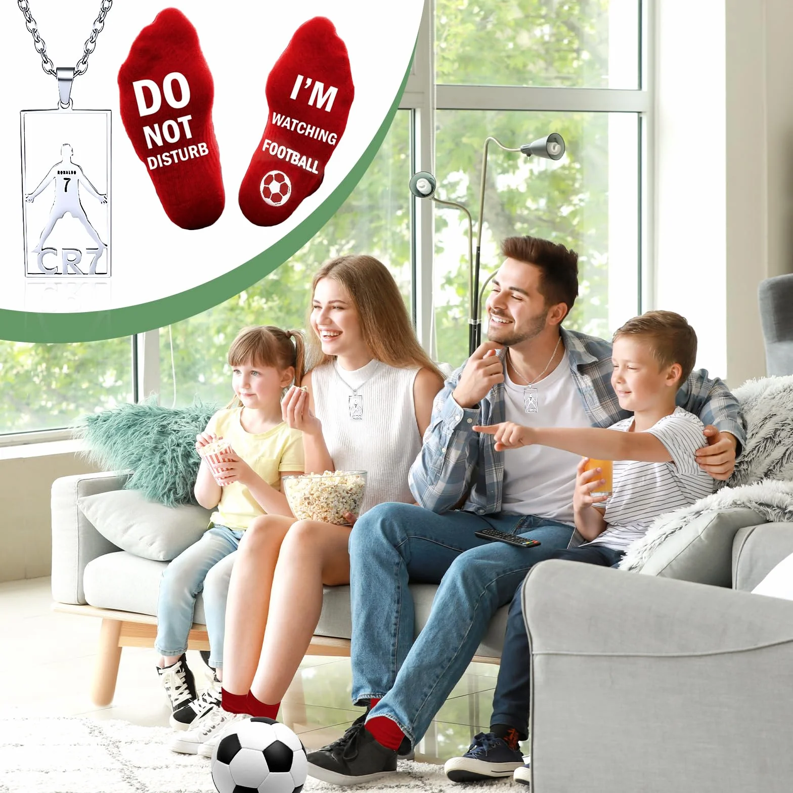 Collier de Football en Acier Inoxydable Pendentif Jersey pour Fans Hommes Garçons