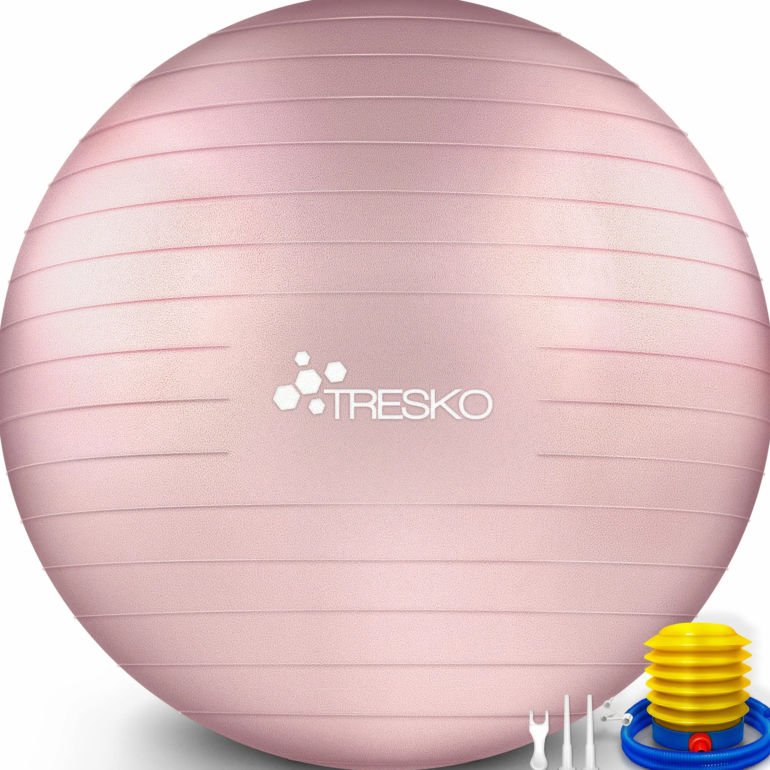 TRESKO Ballon de Gymnastique Anti-éclatement 300 kg avec Pompe à air