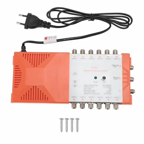 Amplificateur d'Antenne TV A112C 4G LTE Faible Bruit 1 Entrée 12 Sorties 220-240V