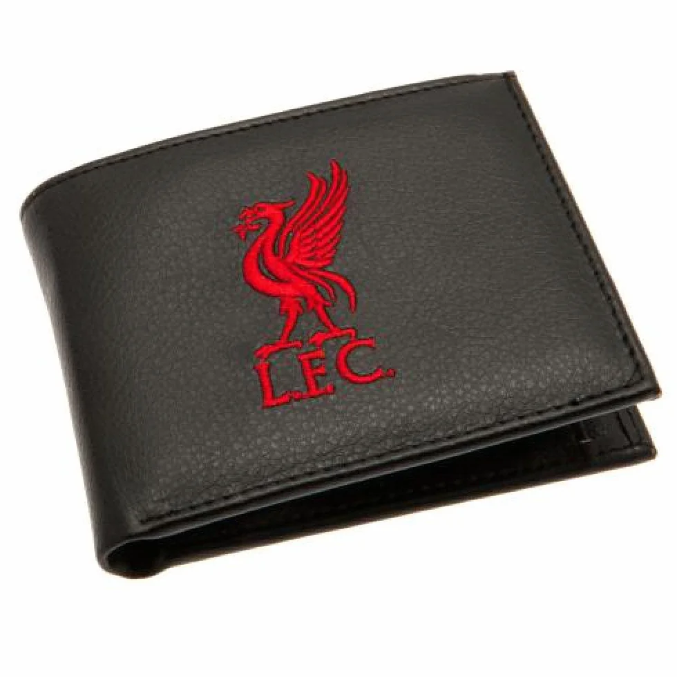 Portefeuille officiel Liverpool FC homme PU noir deux volets 11 cm x 9 cm