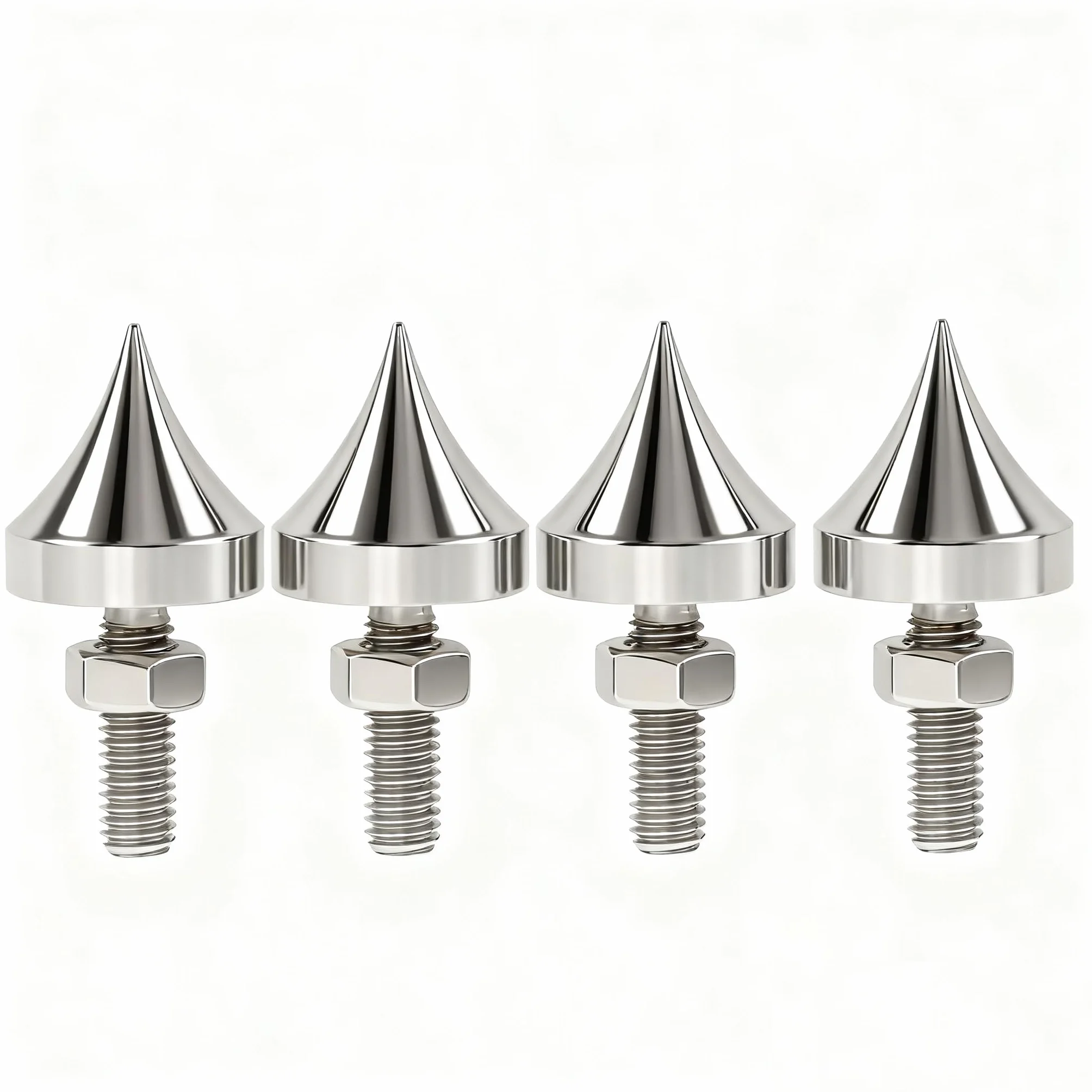 Tissting Lot de 4 pics d'isolement pour haut-parleur M6/M8/M10/M12 en acier inoxydable HiFi pour amplificateur, lecteur CD, DVD (M8)