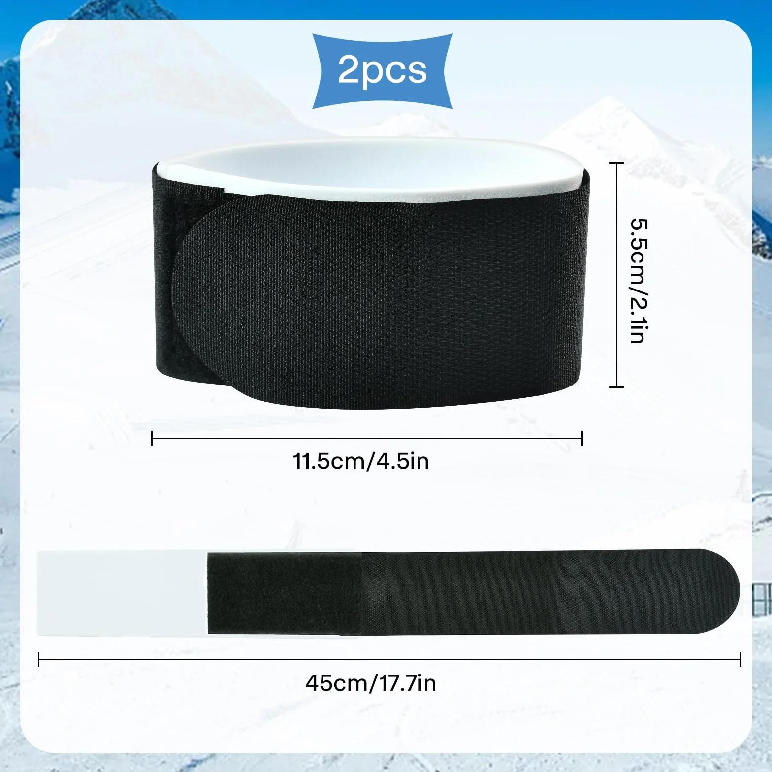 Attache Ski 2 Pièces Sangle Porte Ski Ajustable Accessoires Bandoulière Fixation Nylon Snowboard