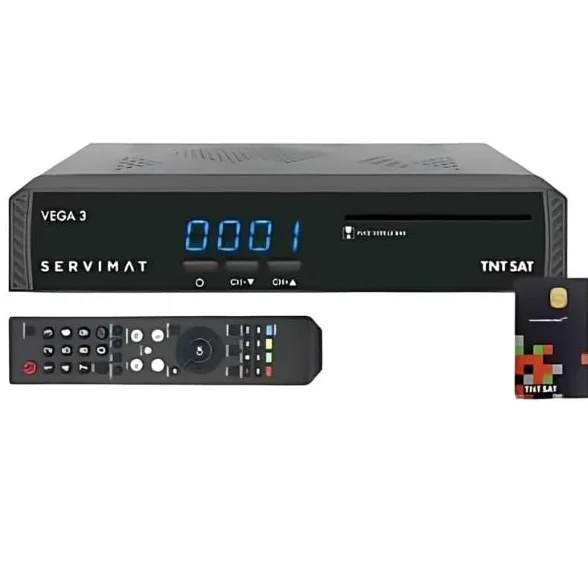 SERVIMAT Récepteur TV Satellite Full HD + Carte d'accès TNTSAT V6 Astra 19.2E