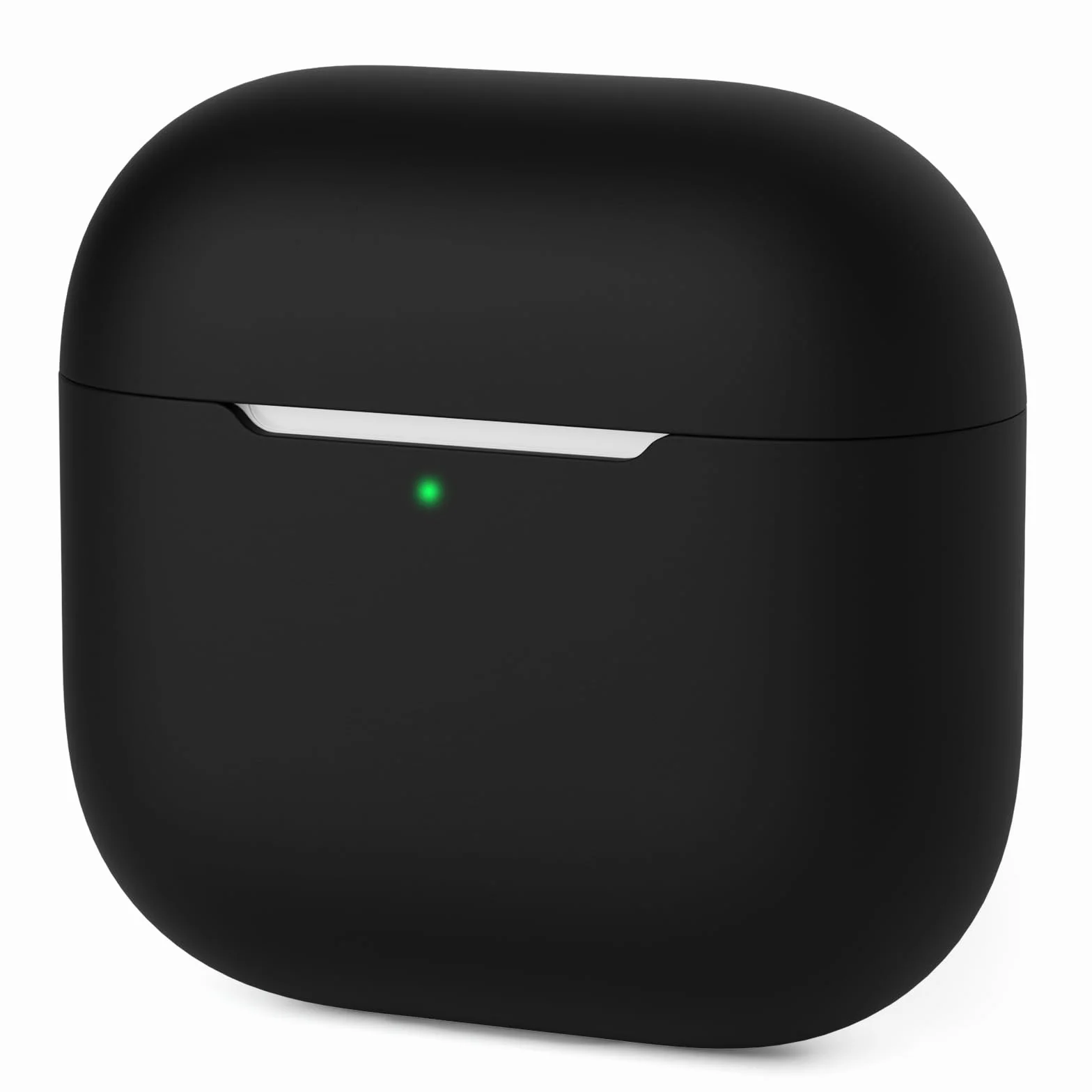Coque en Silicone Compatible avec AirPods 4 2024, Housse Protecteur pour AirPods 4ᵉ Génération, Étui en Silicone Souple pour Airpods 4, LED Avant Visible (Noir)
