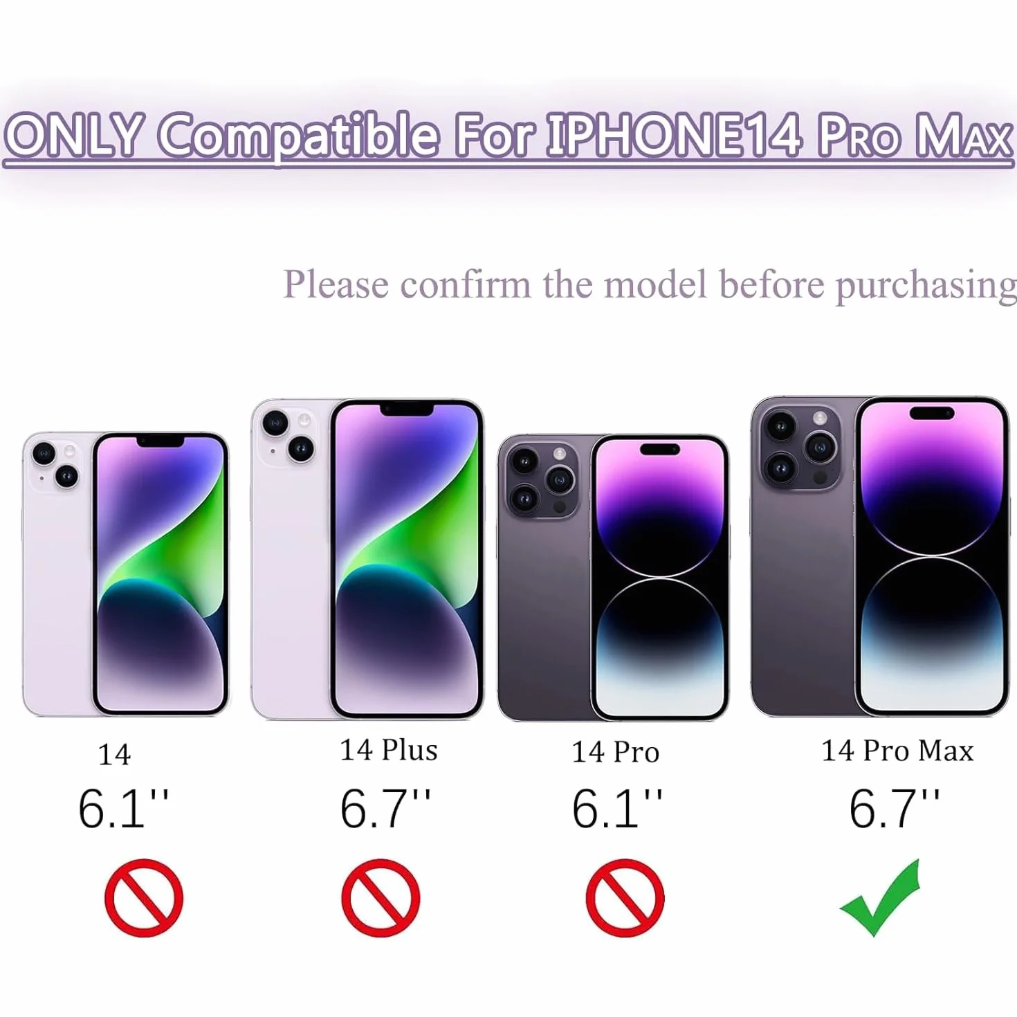 14 Pro Max Verre arrière de Rechange pour iPhone 14 Pro Max 6,7" avec kit d'outils Repar, Violet foncé