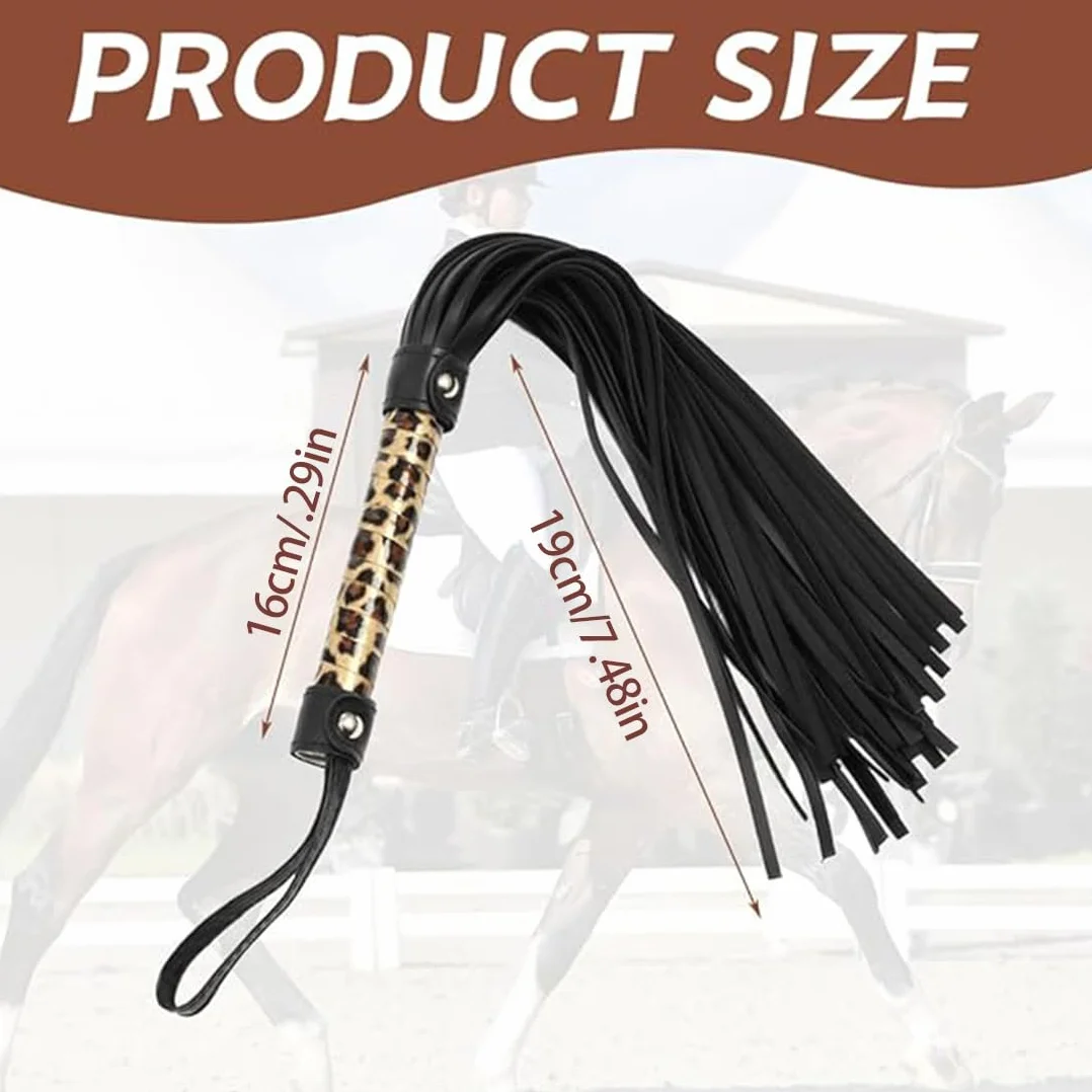 Fouet De Cheval en Cuir Frangé, Cravache Équitation pour Sports en Plein Air
