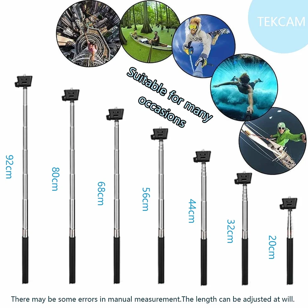 Tekcam Perche à selfie et poignée flottante monopode pour appareil photo étanche AKASO EK7000 APEMAN Campark ODRVM EKEN Victure SJCAM SJ7000