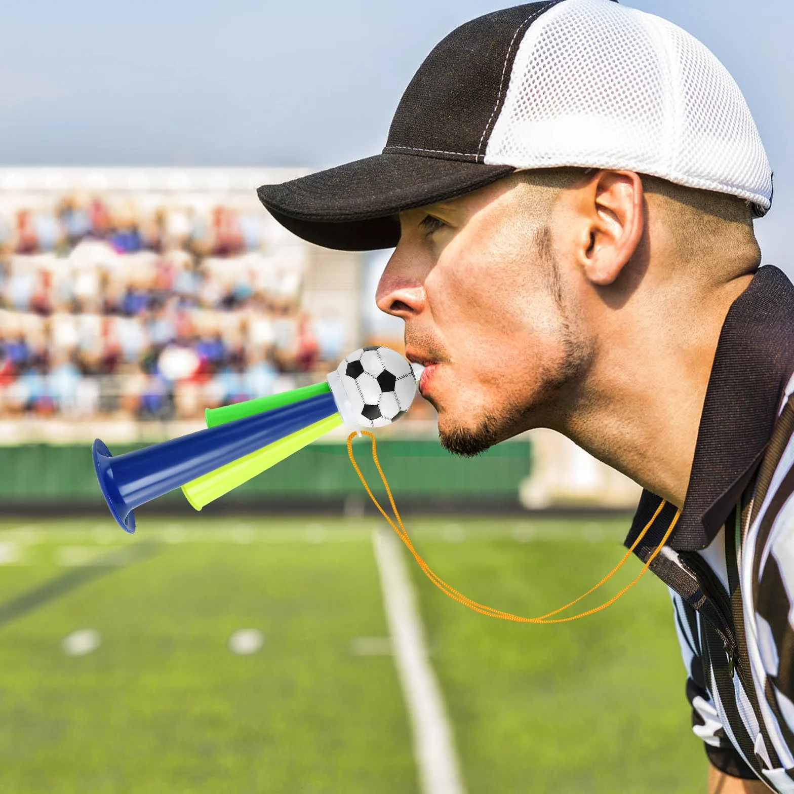 Trompette de Football 3 Pièces Corne Klaxon Plastique Enfants Fête 13cm