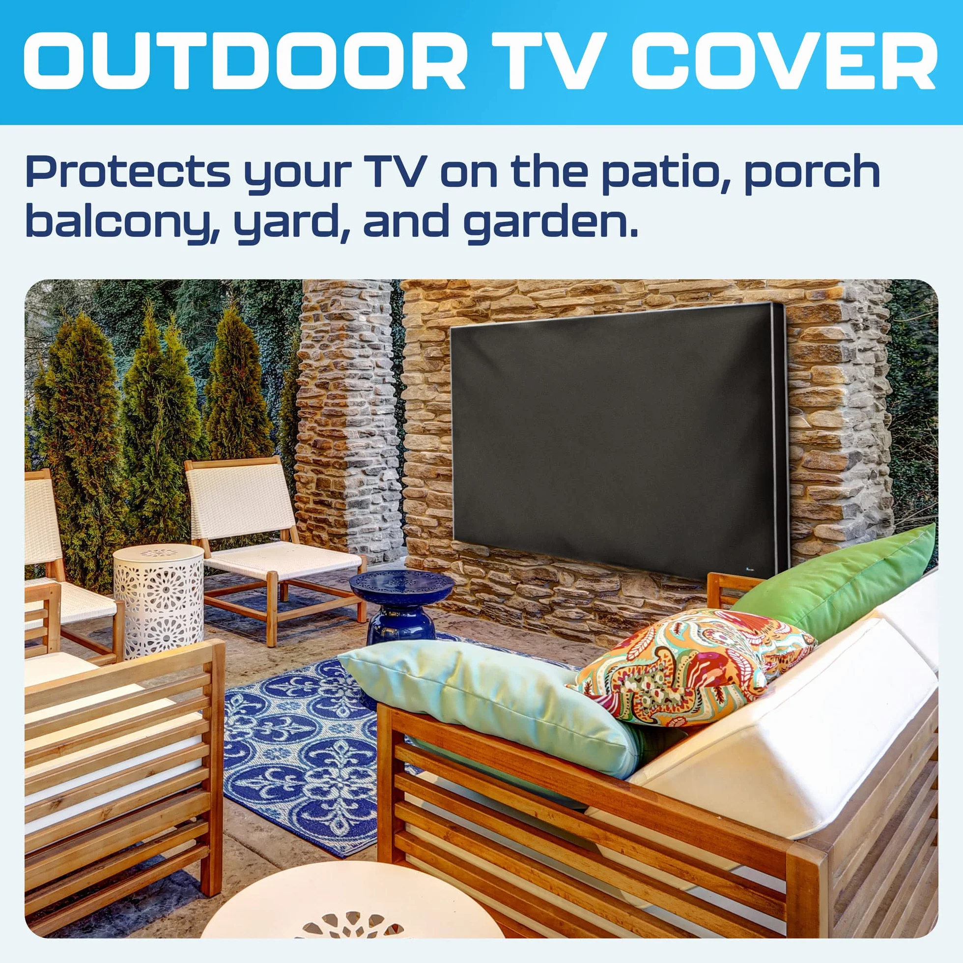Garnetics Housse de Télévision Extérieure Imperméable 52-55 Pouces Écran Plat Protection