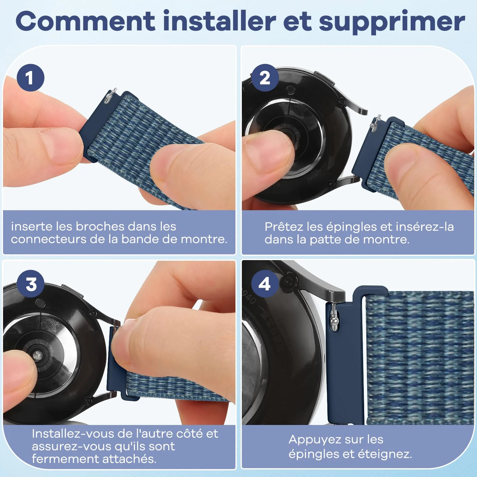 20mm Bracelet Montre en Nylon pour Garmin Forerunner 55/165/245/645/Vivoactive 6/5/Garmin Venu/Venu 2 Plus/Amazfit Active 2/Active/Polar Ignite 3/lgnite 2/Unite/COROS APEX 2/Pace 2 Bracelet