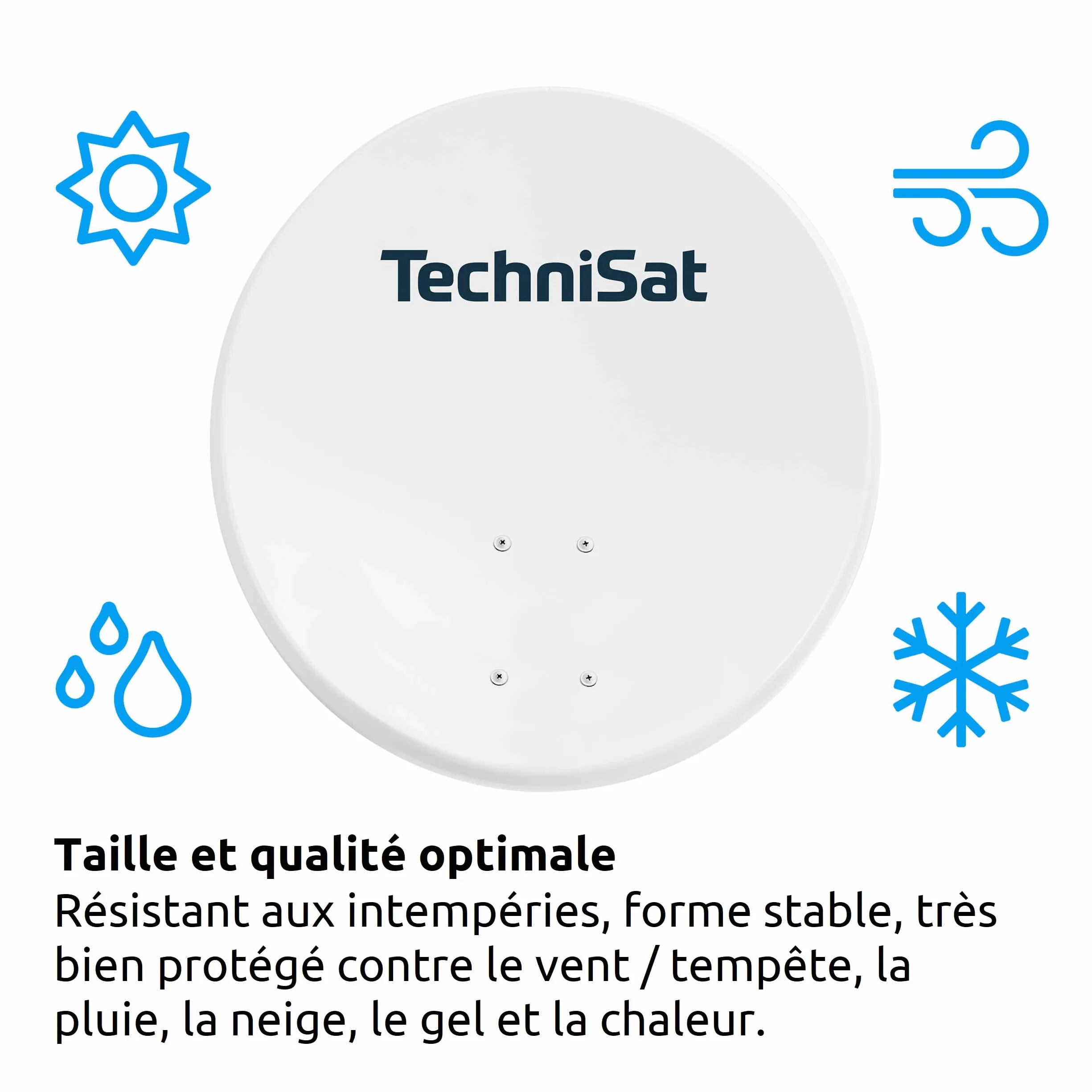 TechniSat TECHNITENNE 60 - Antenne parabolique pour 2 participants (Installation Satellite numérique de 60 cm, kit Complet Comprenant avec Support de mât et LNB Twin Universel) Gris Clair