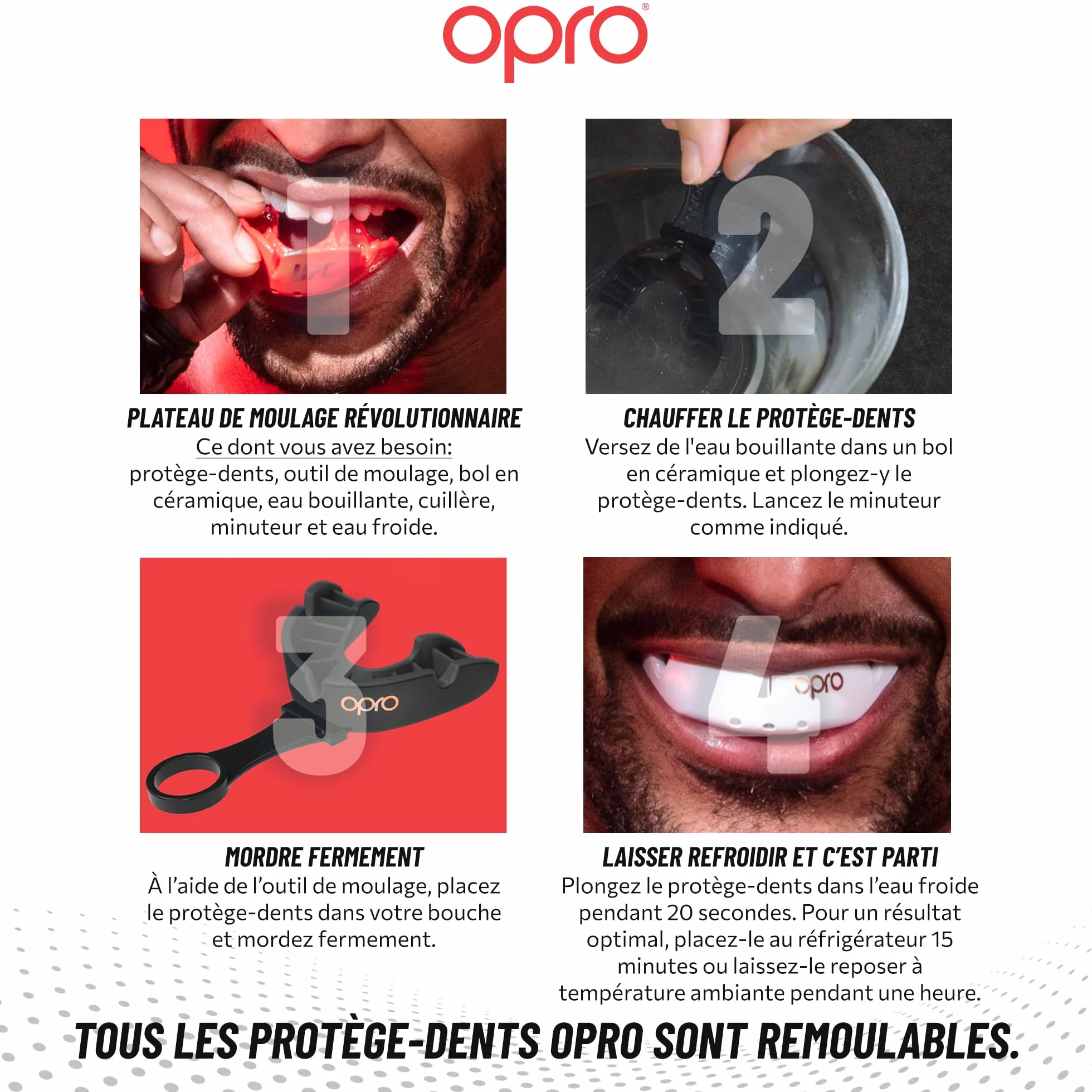 OPRO Protège-dents Niveau Bronze Boxe MMA Rugby Hockey Adultes Enfants Facile à Mouler