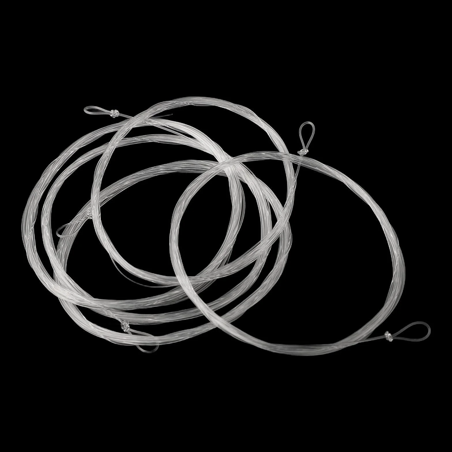 Lot de 5 lignes de pêche à la mouche en nylon transparent invisible avec boucle pré-attachée pour truite, bar, brochet