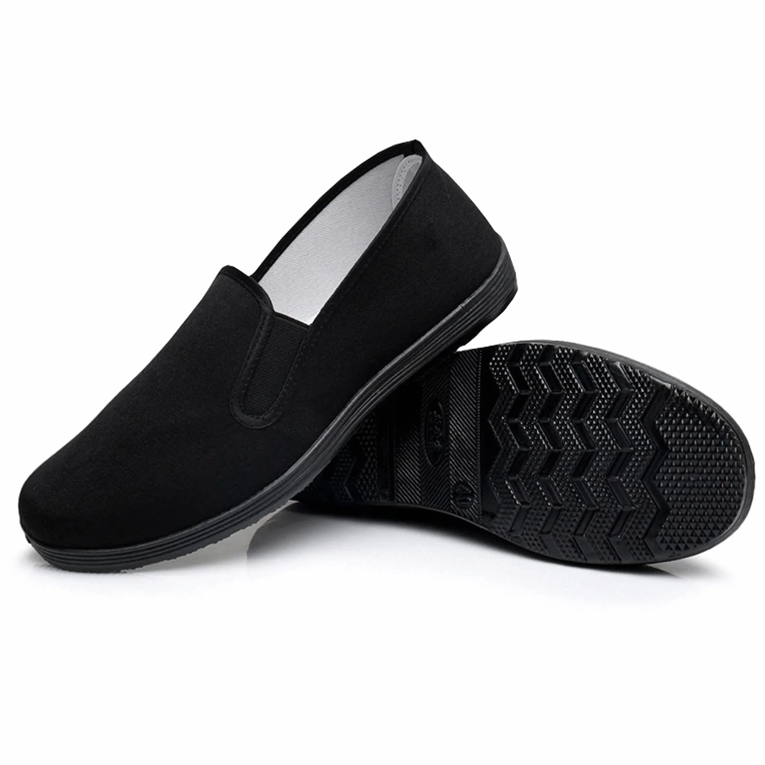 Chinois Kung Fu Pantoufles Tai Chi Chaussures Semelle Caoutchouc Noir