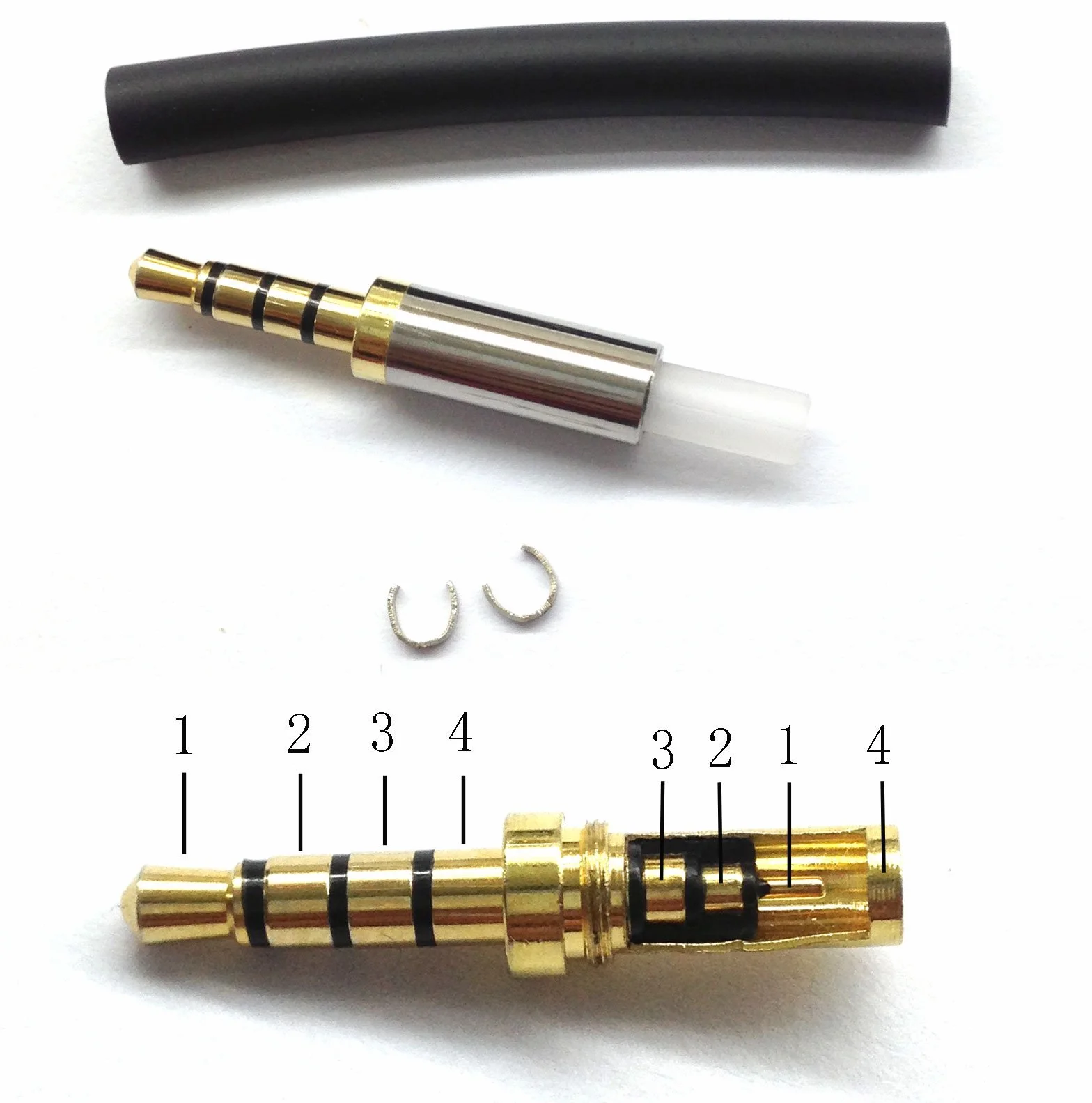 KetDirect Gold 4 Prise jack mâle 3,5 mm métallique à souder et ressort