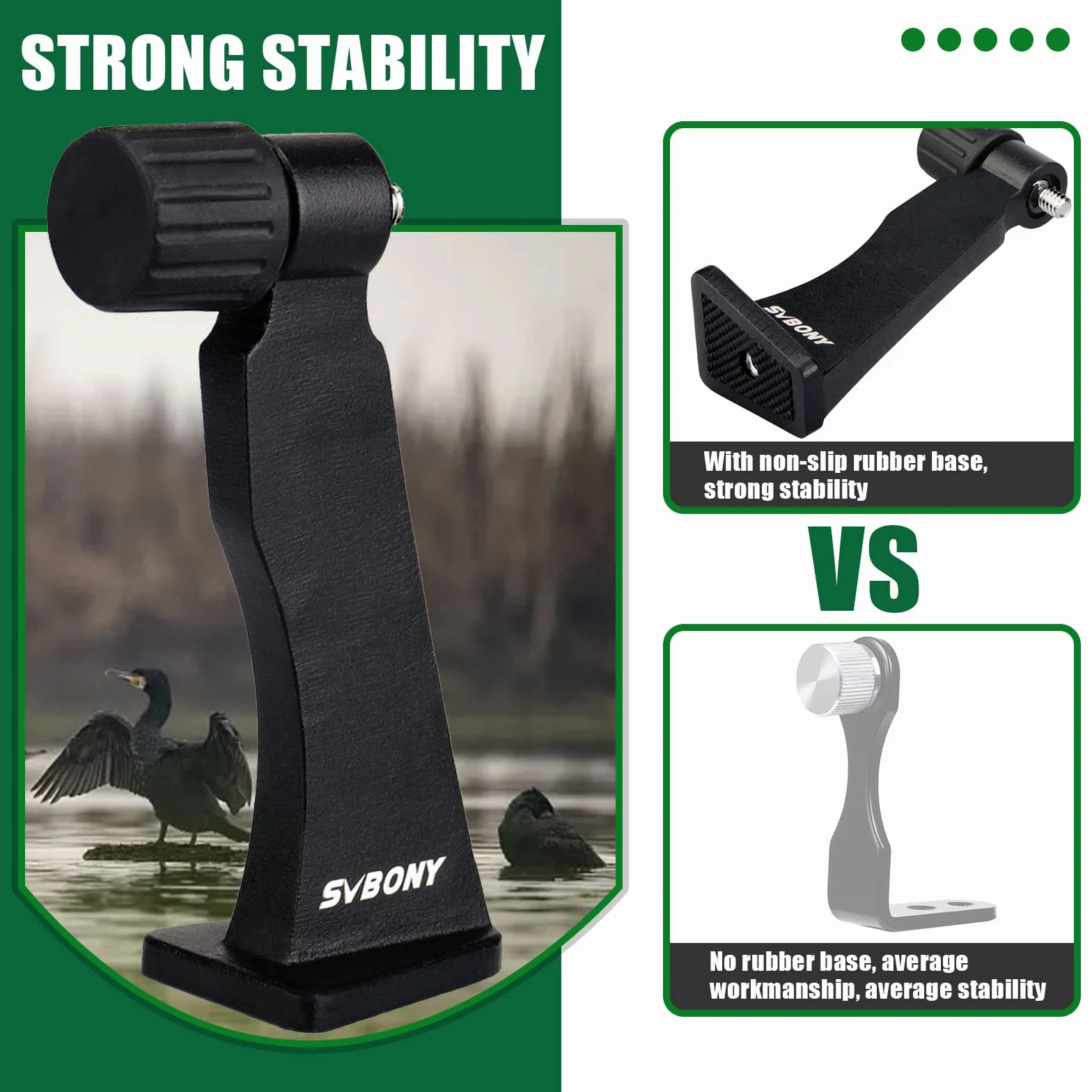 Svbony SV110 Adaptateur de Trépied 1/4Pouces Adaptateur de Trépied de Télescope Binoculaire Métal Complet pour l'Observation des Oiseaux de la Faune