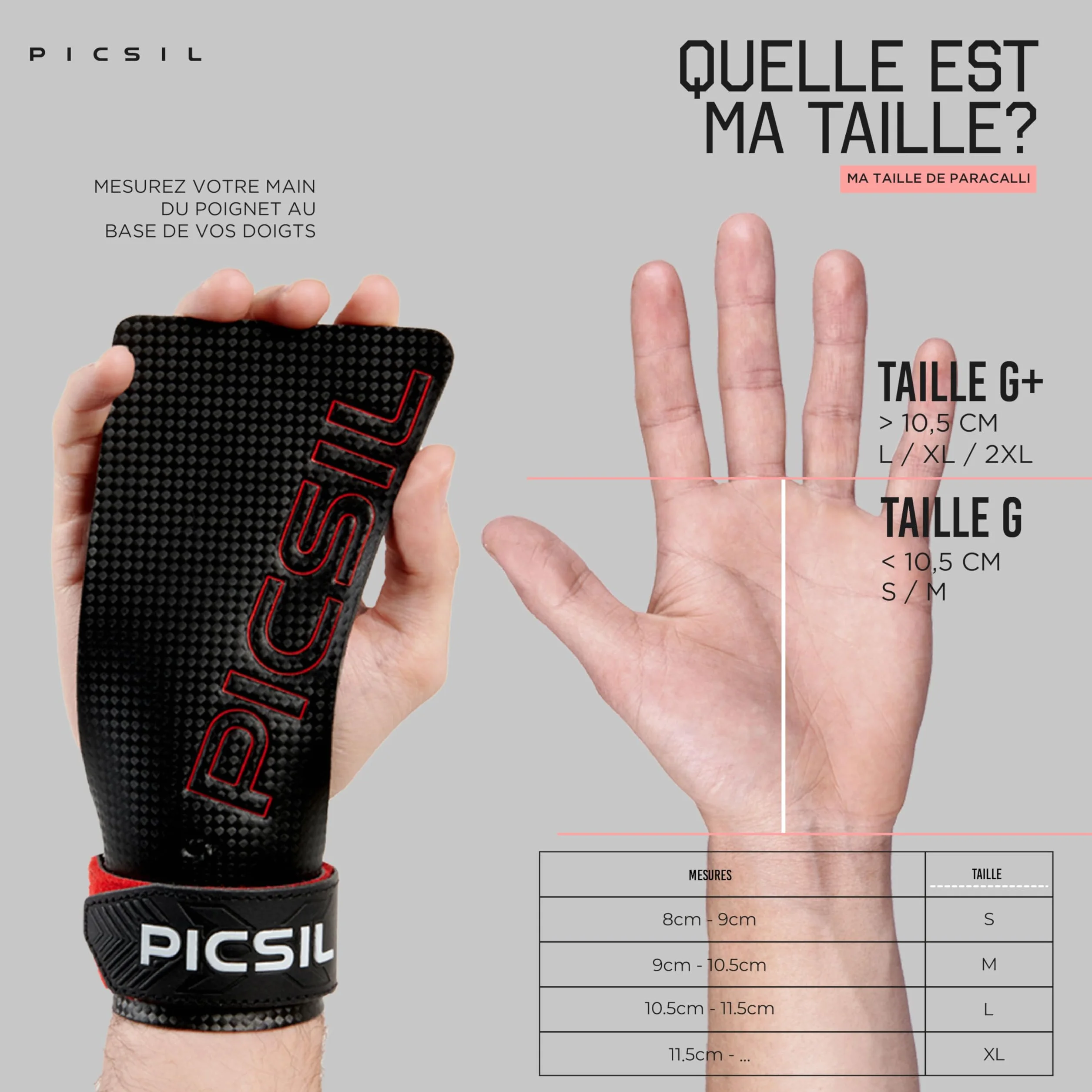 PICSIL Maniques RX Grips en Fibre de Carbone pour Cross Training Gymnastique Calisthenics