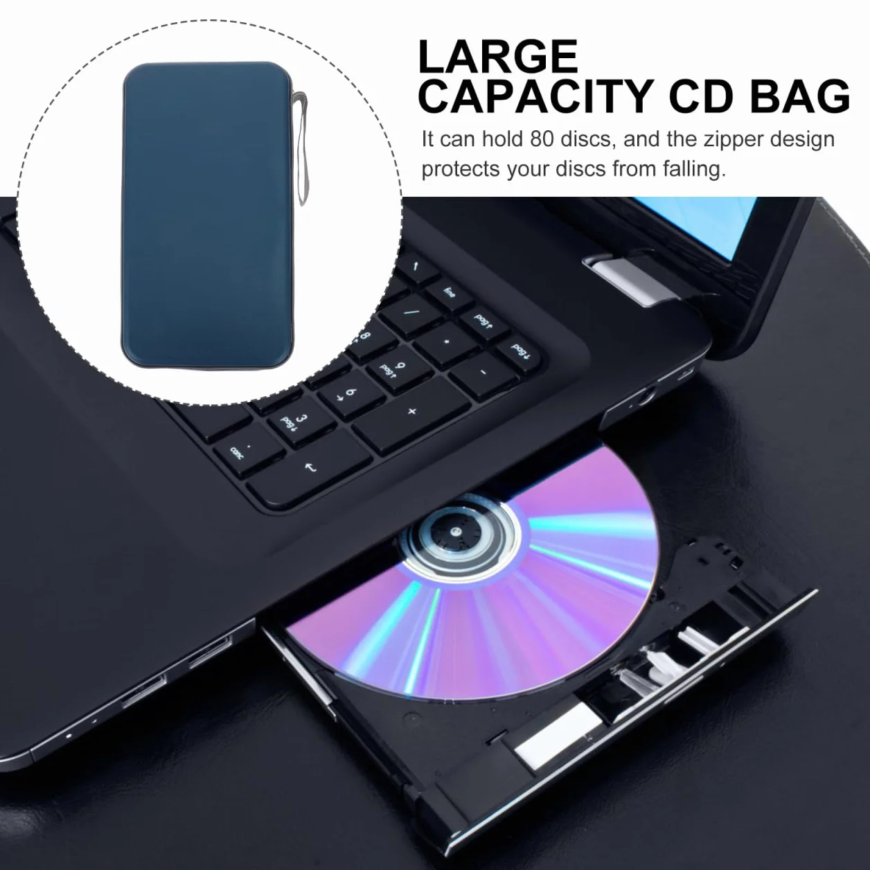 Alipis CD Bag, CD Storage Bag for Car and Home, CD DVD Disc Rangement for 80 – Pochette de Rangement Portable pour CD/DVD, Valise de Stockage Multimédia pour Voiture, Bureau et Maison, Idéal Cadeau