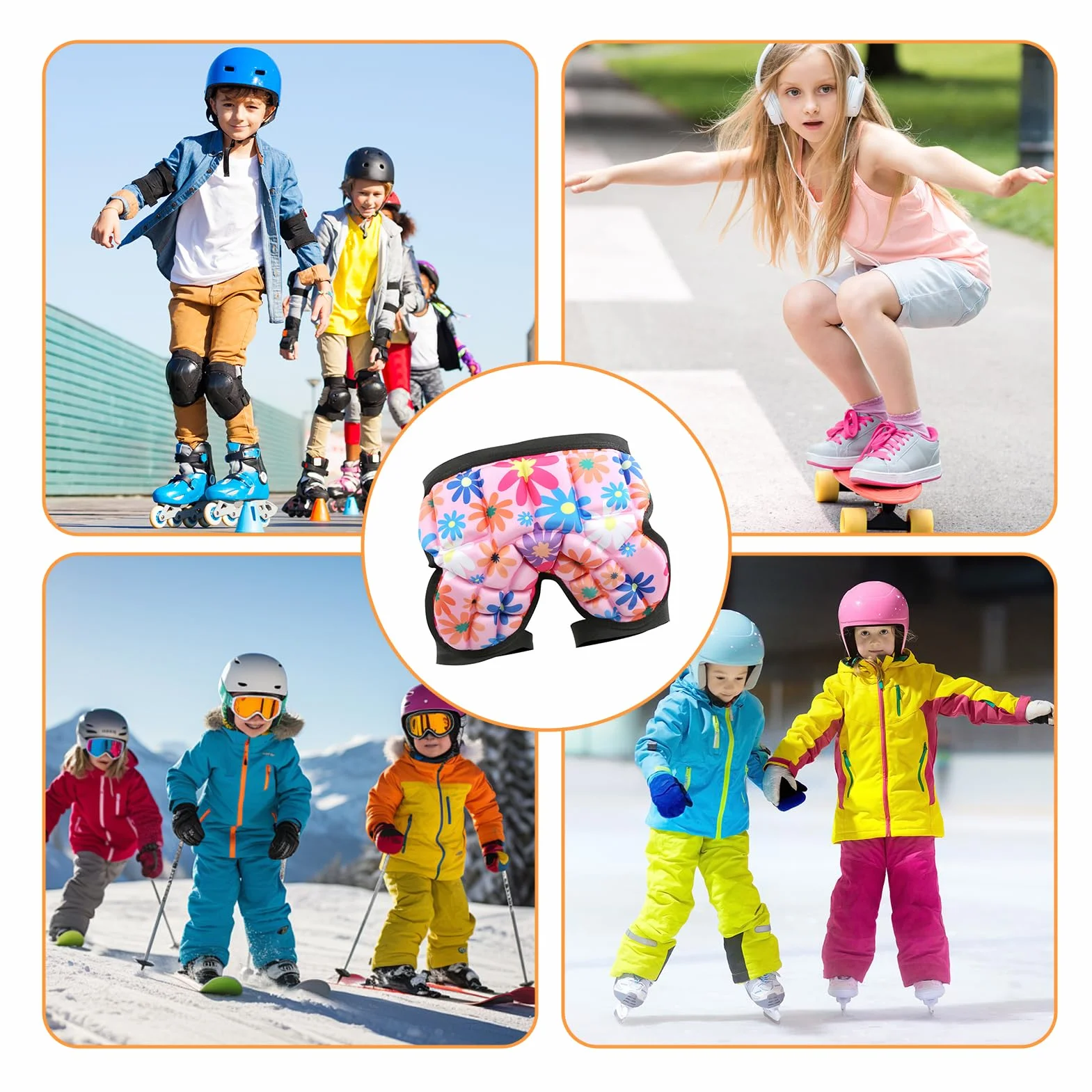 Topyond Protection des Hanches Enfants Ski Patinage Roulettes Snowboard Coussinet Fesses