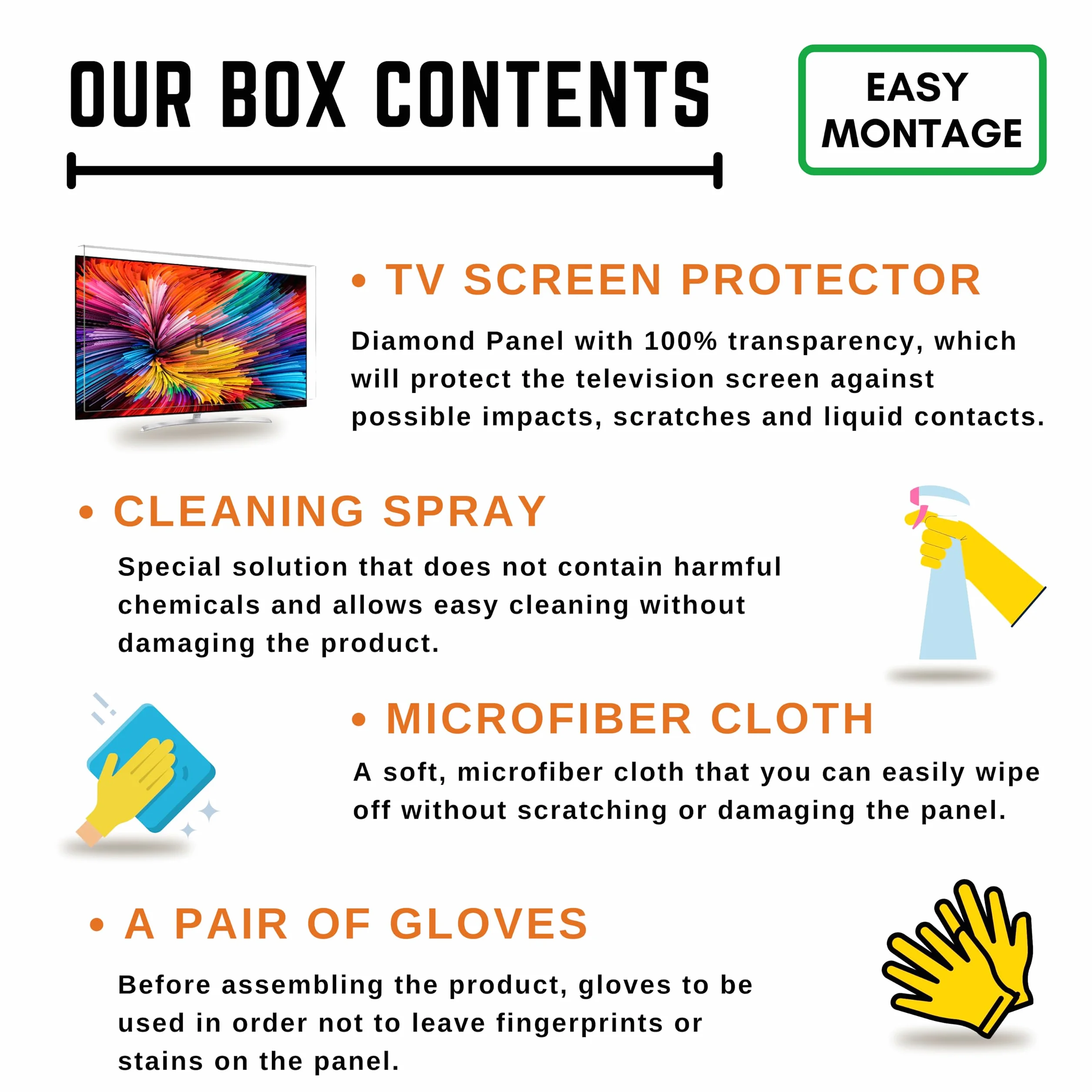 Protection d'écran pour Smart TV 65" anti-chocs transparente