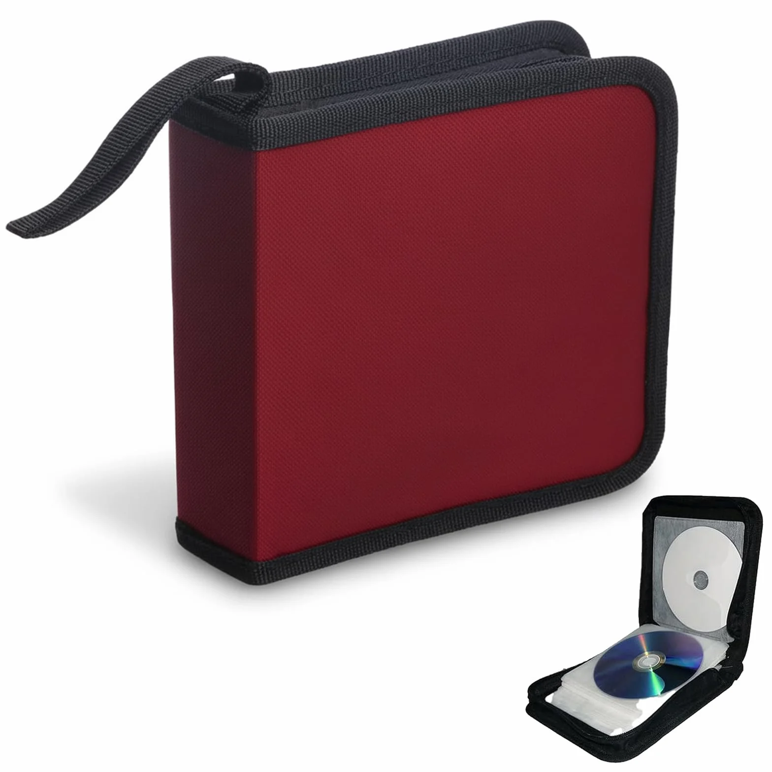 Range CD Pochette 44 CD DVD Organisateur Voiture Maison Rouge