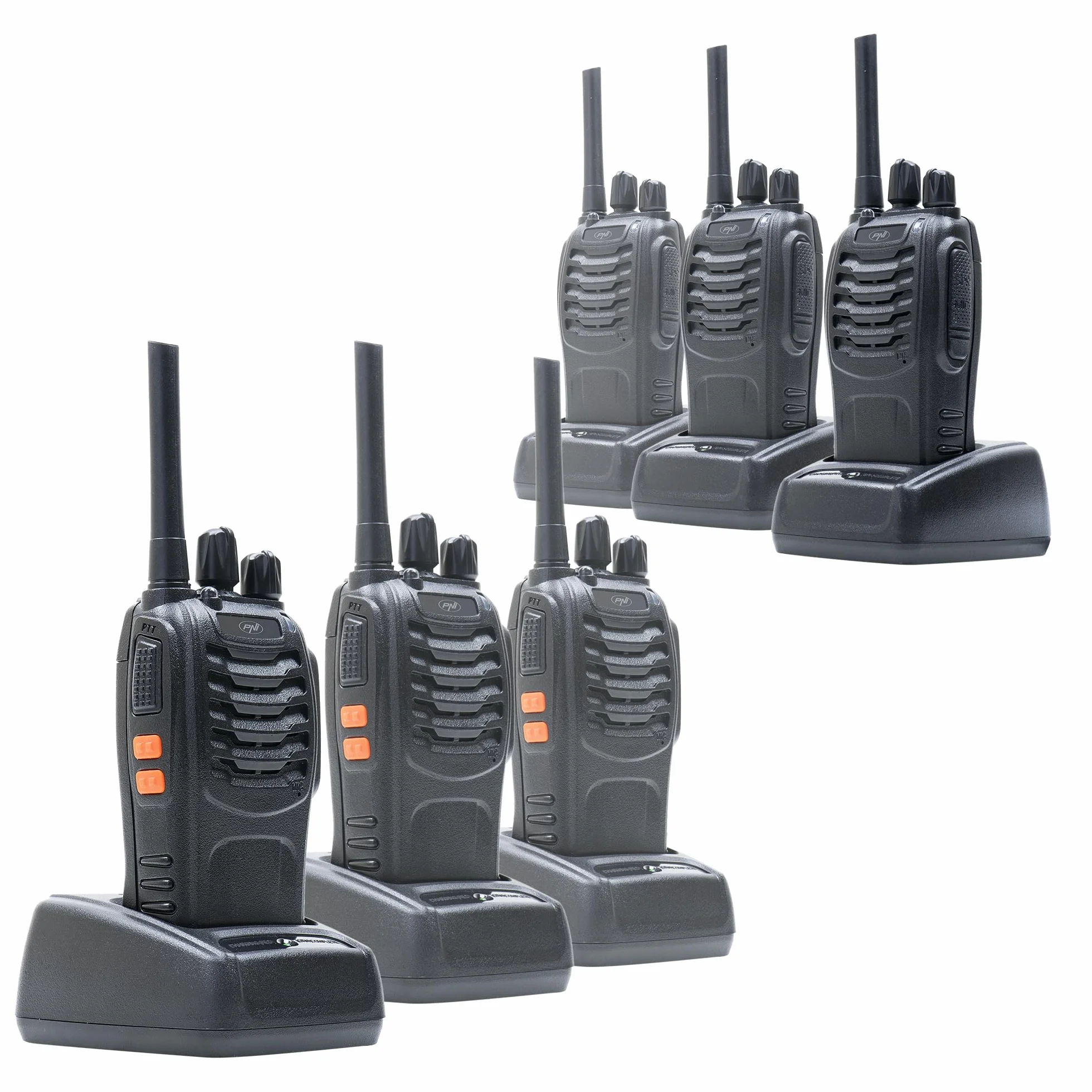 PNI PMR R40 Pro Paquet 6 Radios Portables Piles Chargeurs Écouteurs