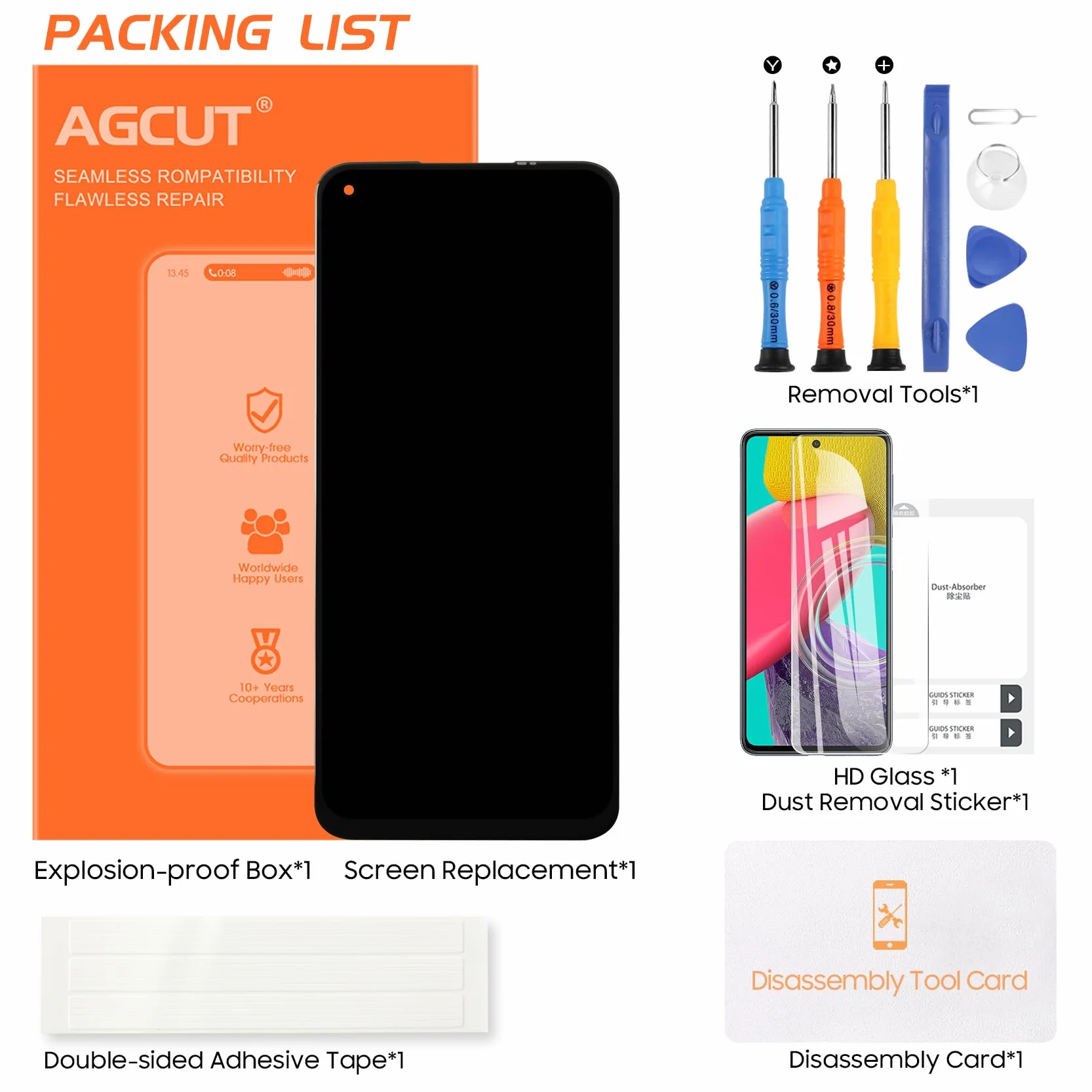AGCUT LCD pour Oppo A72 4G / A52 4G Écran de Rechange pour Oppo A72 4G CPH2067 Display Ecran Replacement Numériseur Vitre Écran Tactile Digitizer Panneau Assemblé De Réparation, Nior