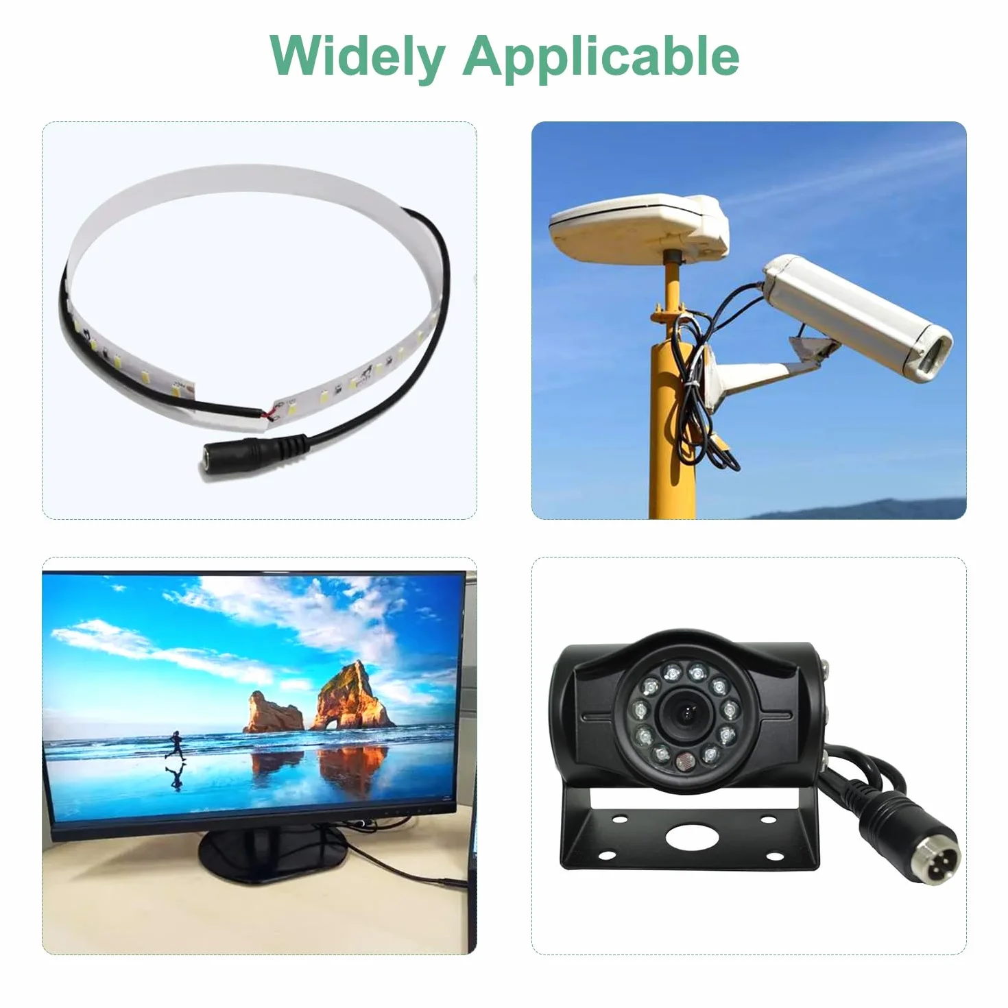 Connecteur d'alimentation DC 12V 5.5 x 2.1mm Mâle Femelle pour Caméra CCTV