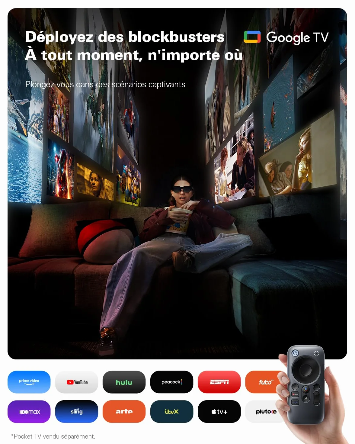 RayNeo Air 3s Lunettes AR/XR, Écran HueView 201" 120Hz FHD, Lunettes Connectée AR Portables pour iPhone 16/15, Android, Mac, Switch, PS5, Steam Deck – Théâtre Portable