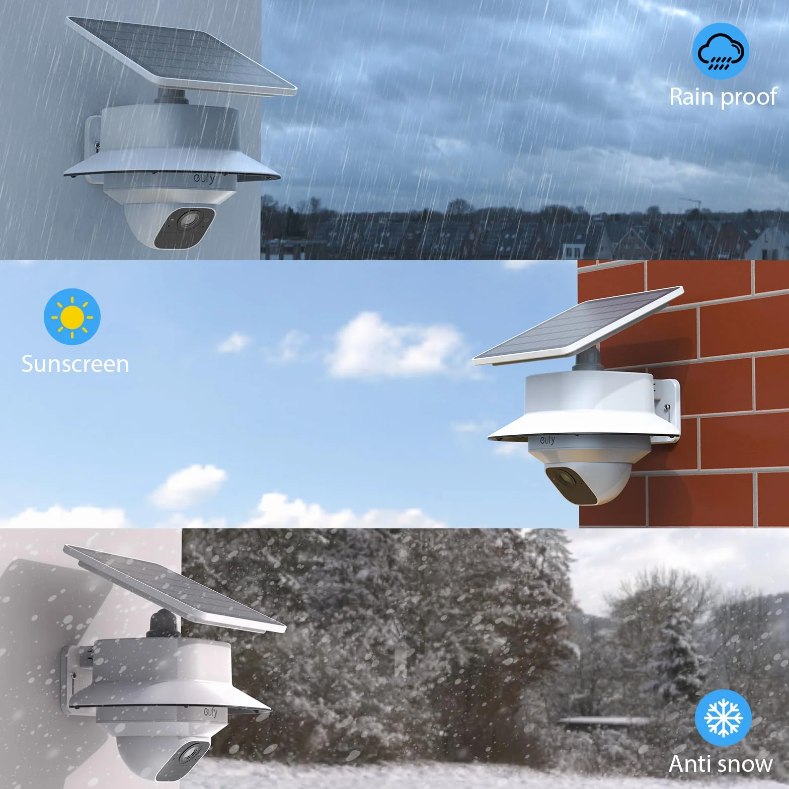 HOLACA Sun Rain Shade Couvercle de caméra compatible avec eufy Security SoloCam E30/E42 et eufy Security 4G LTE Cam S330