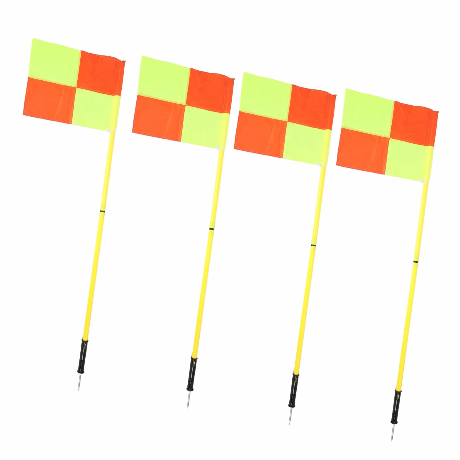 Football Corner Flags Set 1,5 m Poles 4 Square Flags Outdoor Training
