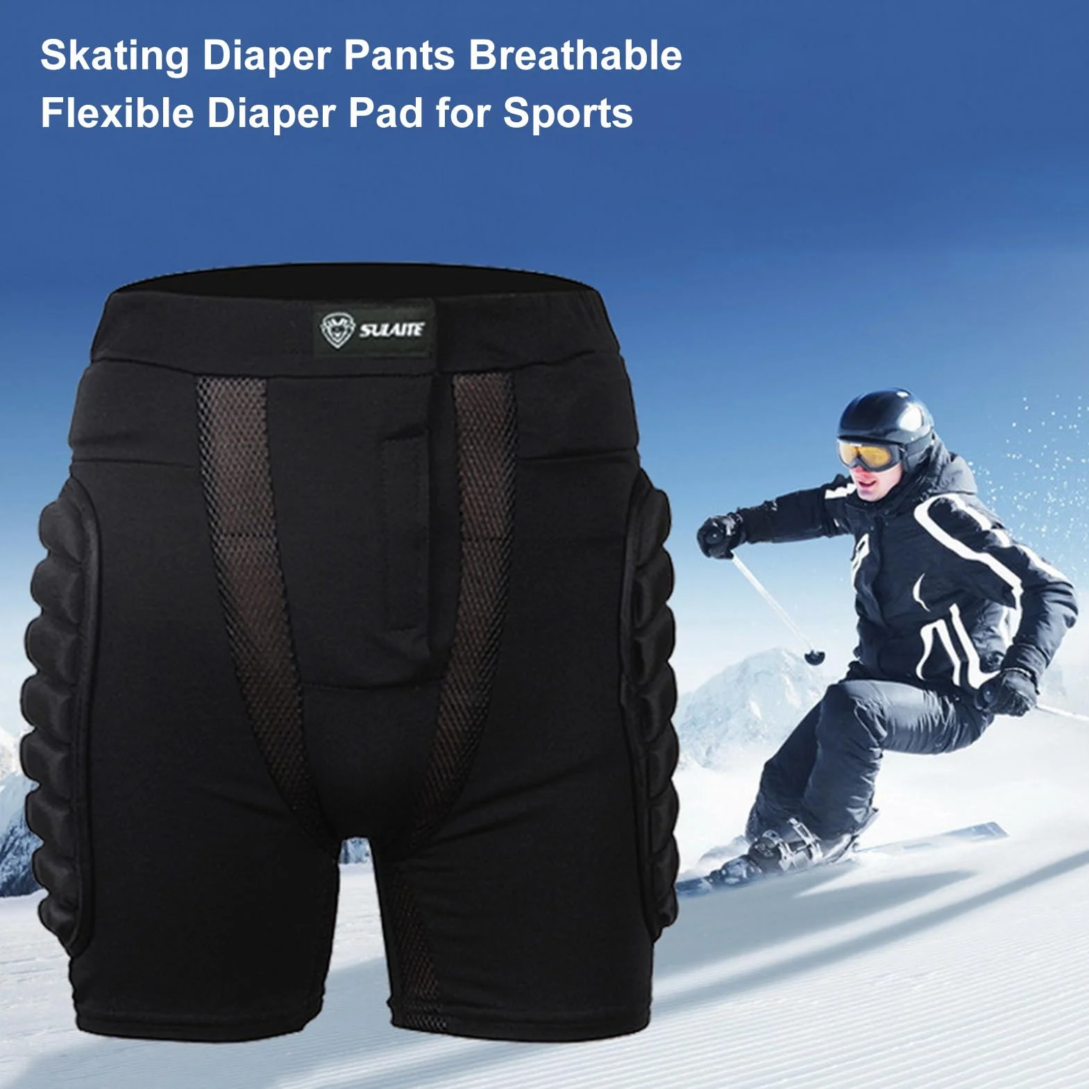 Short de protection rembourré snowboard ski 3D hanches fesses coccyx homme femme M-XXXL