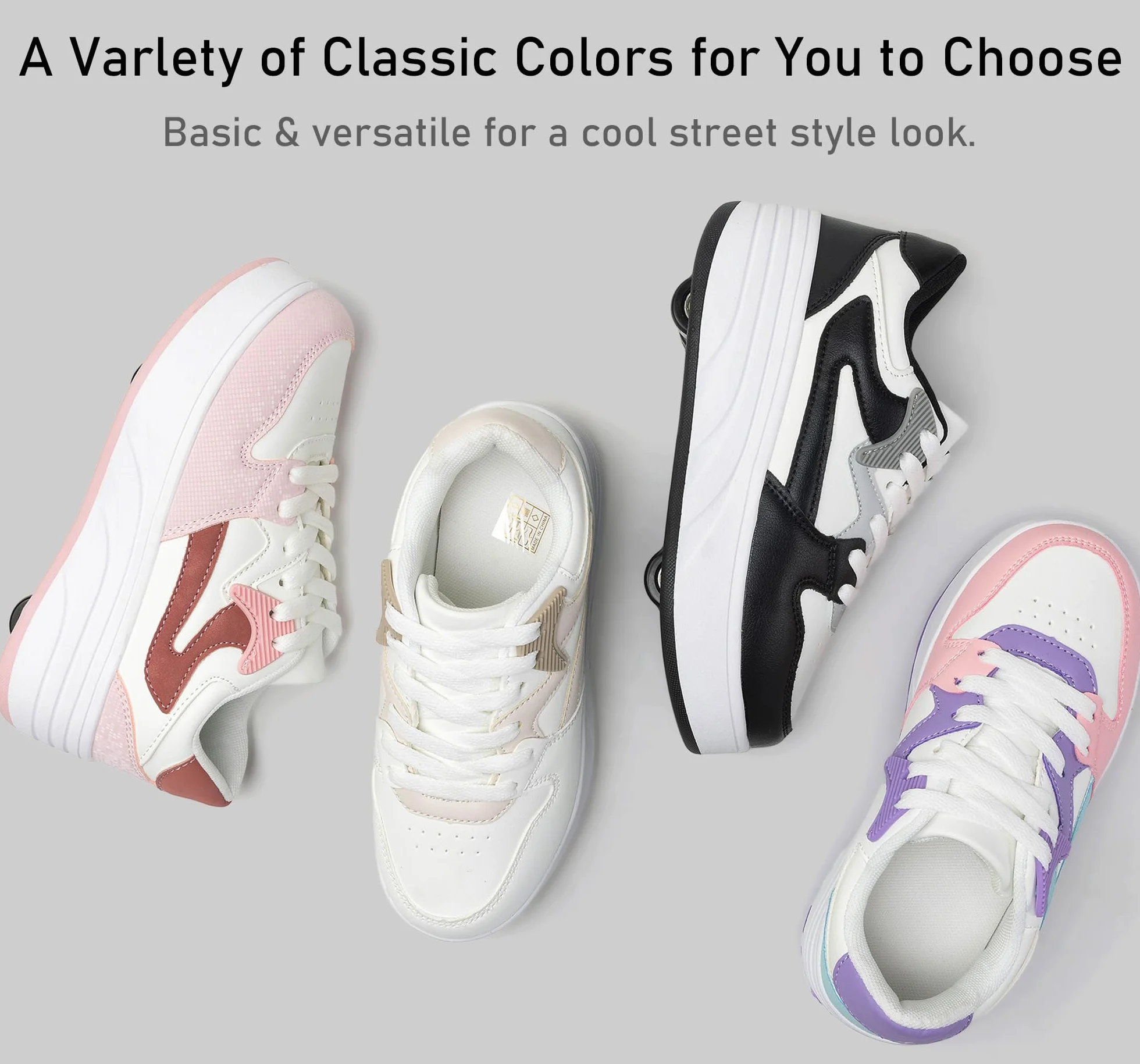 Chaussures de skate à roulettes pour enfants garçons filles baskets roues détachables