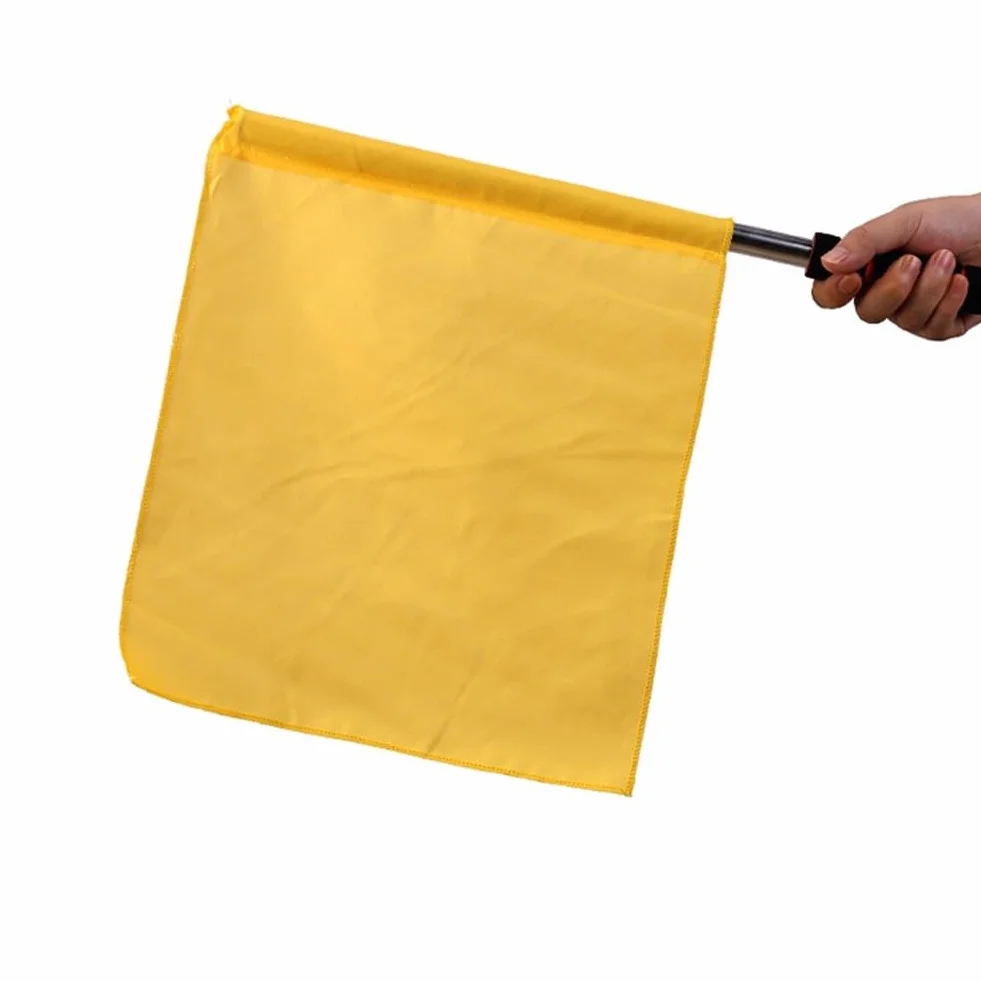 Drapeaux d'arbitre avec mât en mousse imperméable pour compétition sportive (jaune)