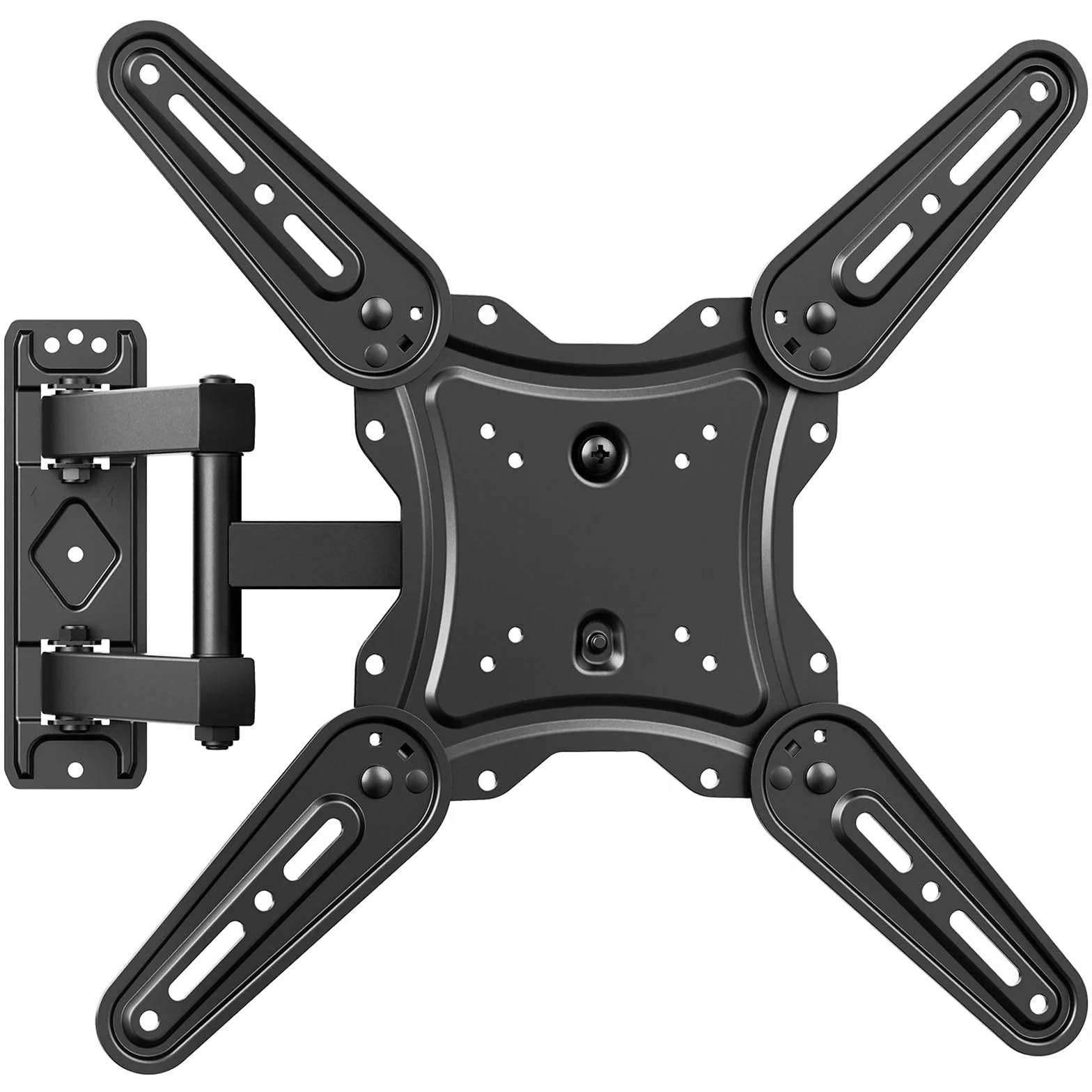 GRIFEMA Support Mural TV 26-65 Pouces - Fixation Murale TV Peut Contenir Jusqu'à 35KG, Accroche Television Mural Orientable (± 90°), Incline (+ 6°, -12°) et Étend, Support Vesa pour TV Plat/Incurvé